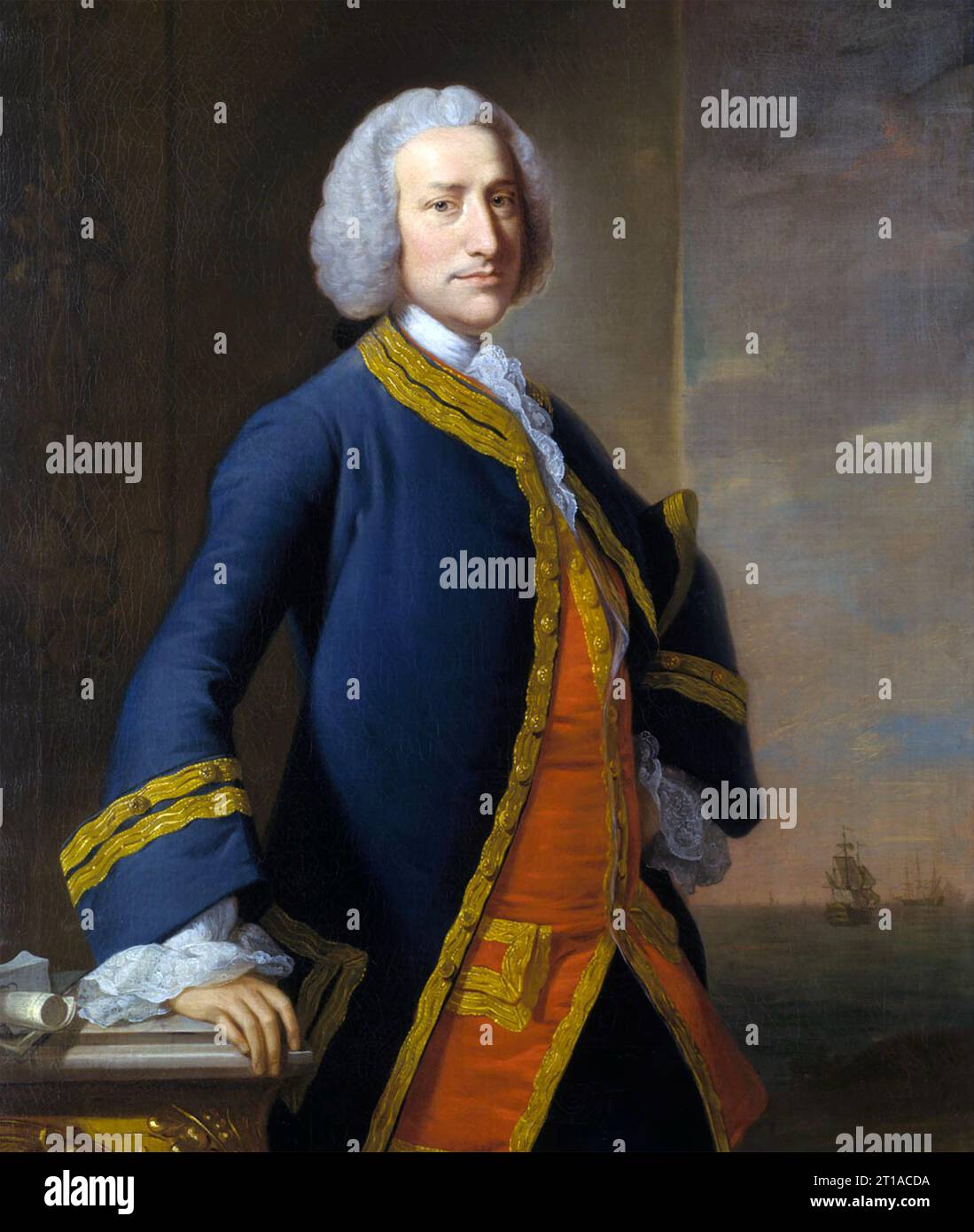 GEORGE ANSON, 1st Baron Anson (1697-1762) Royal Navy officer and politician Stock Photo