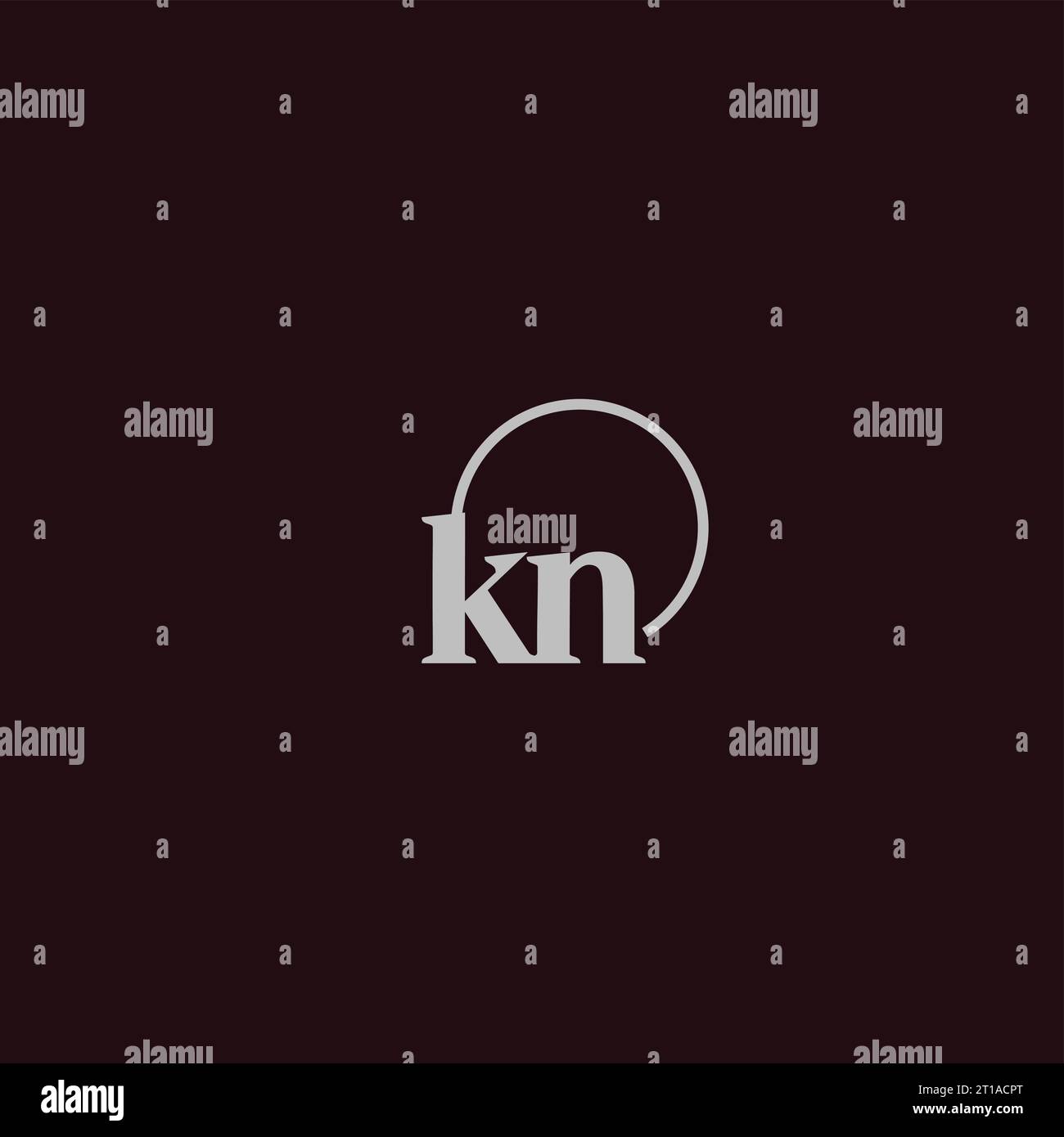 KN initials logo monogram design ideas Stock Vector