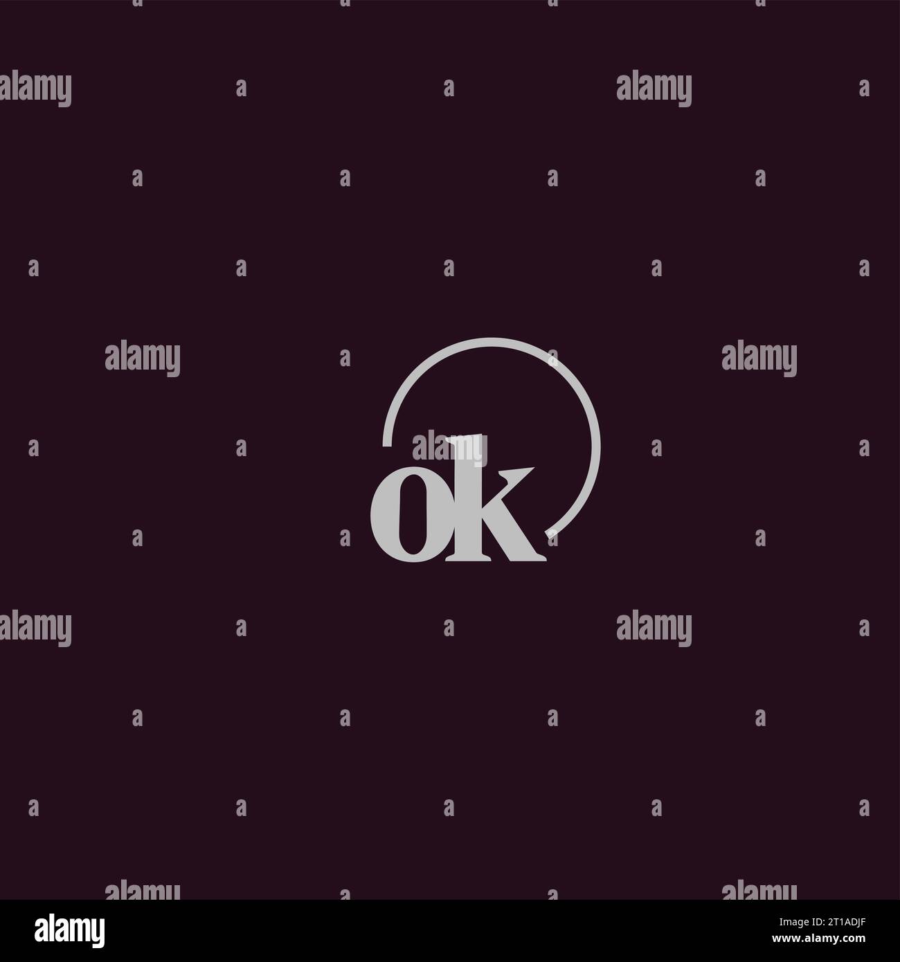 OK initials logo monogram design ideas Stock Vector