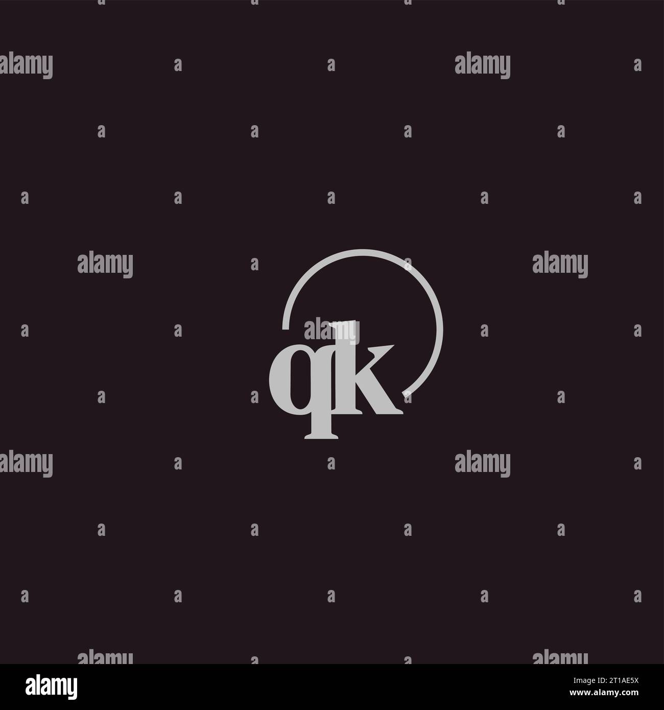 QK initials logo monogram design ideas Stock Vector