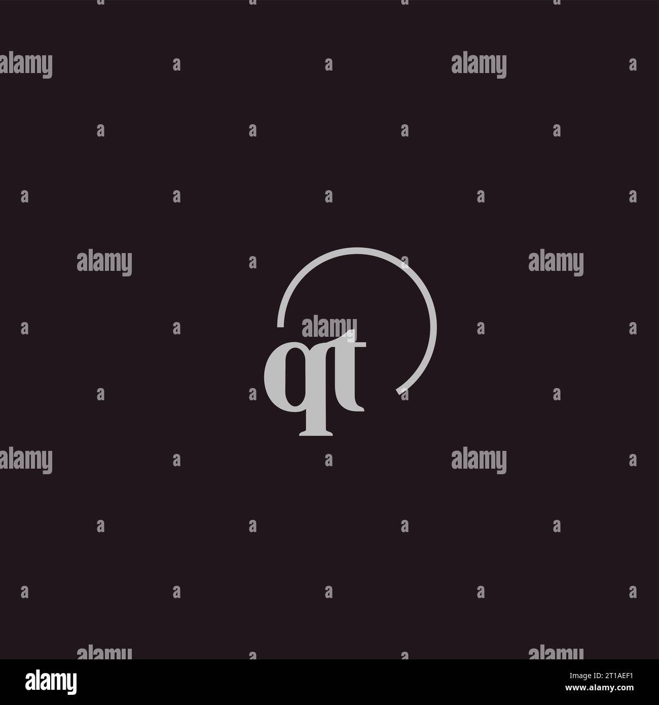 QT initials logo monogram design ideas Stock Vector