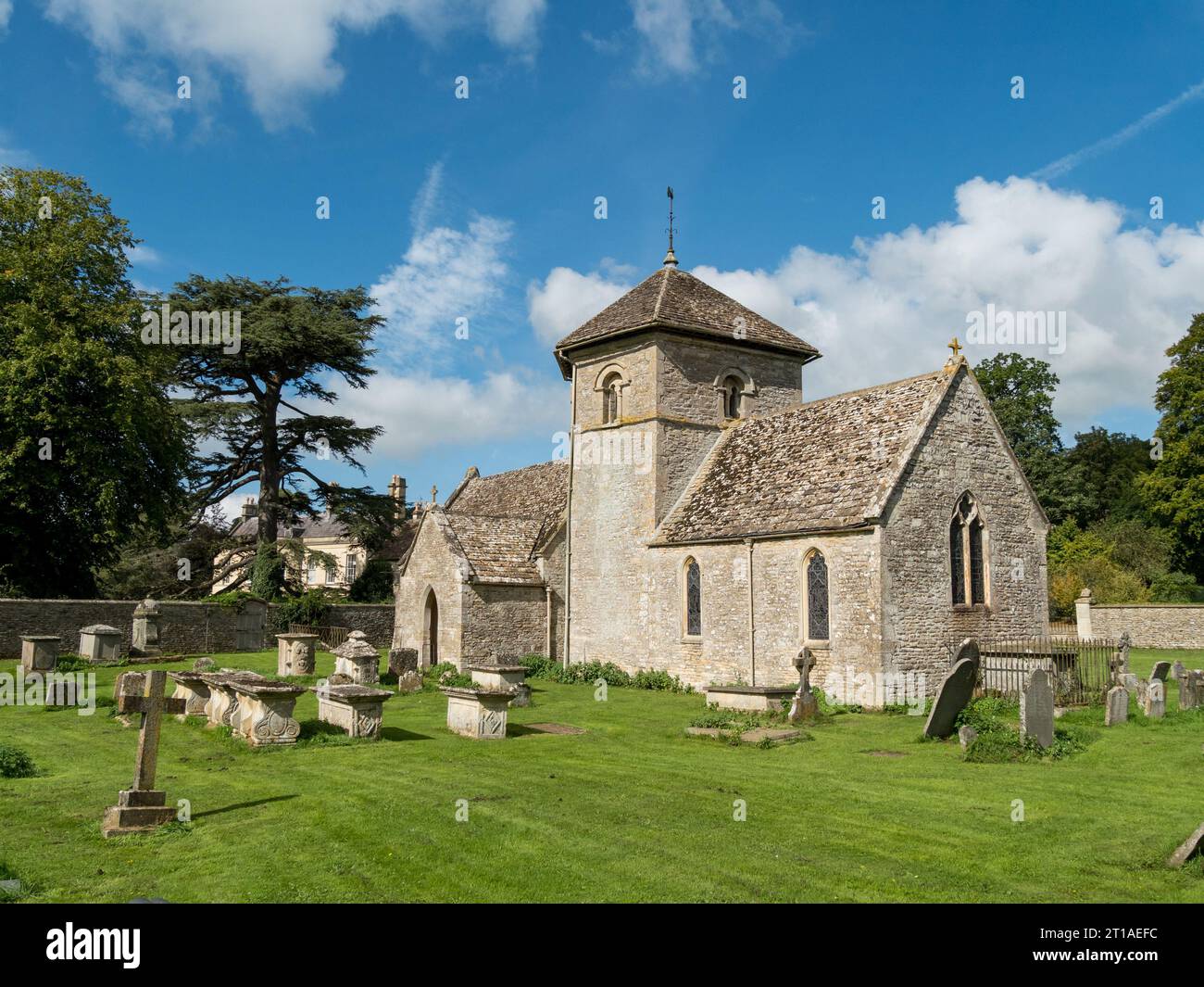 St Nicholas of Myra Church, Ozleworth, near Wotton-Under-Edge, Gloucestershire, England, UK Stock Photo
