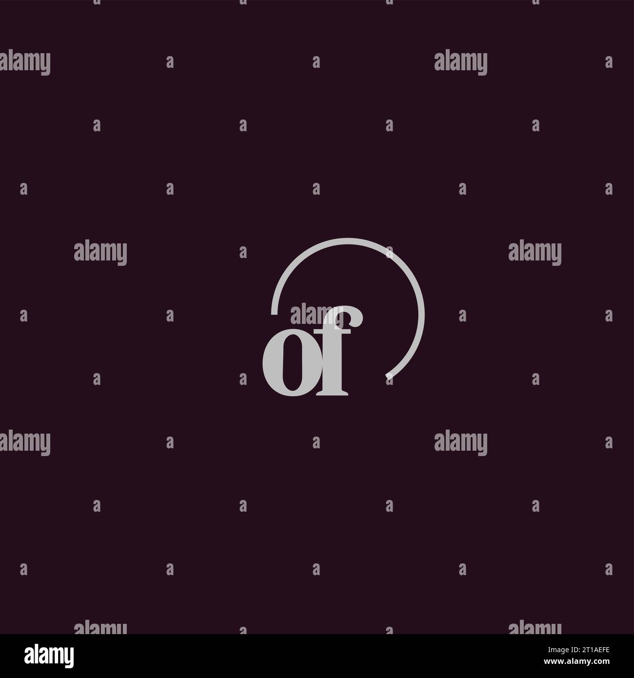 OF initials logo monogram design ideas Stock Vector