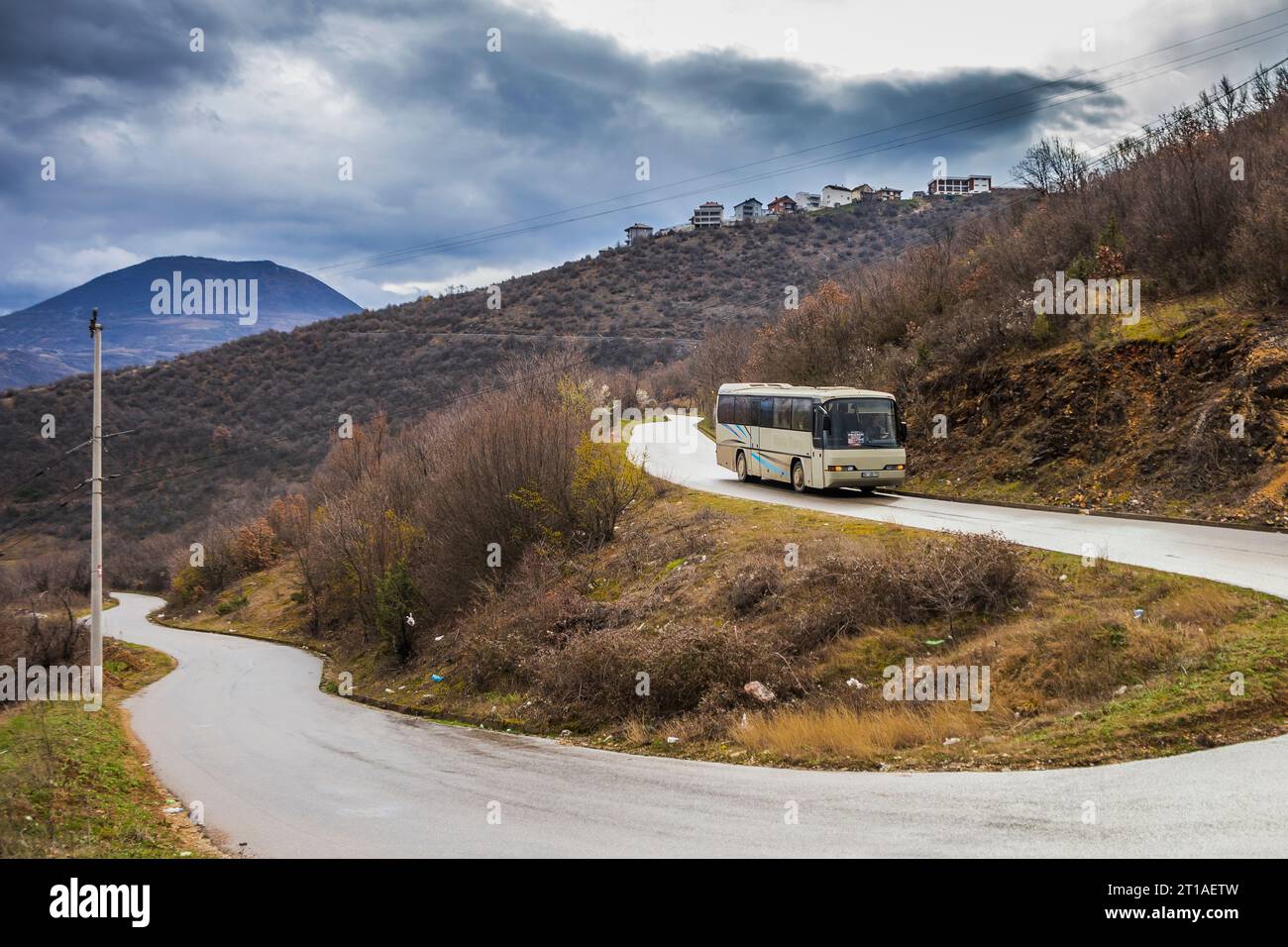 8.03.2023. Serbia/Kosovo, near Prizren. Neoplan N208 from Billushe to Prizren. Stock Photo