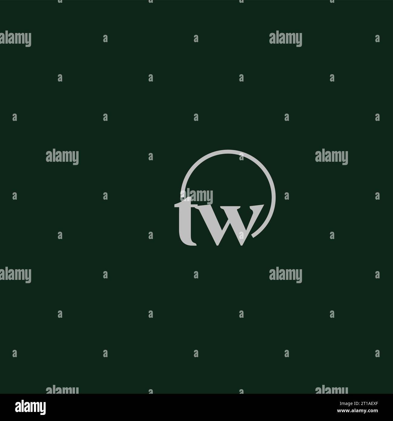 TW initials logo monogram design ideas Stock Vector