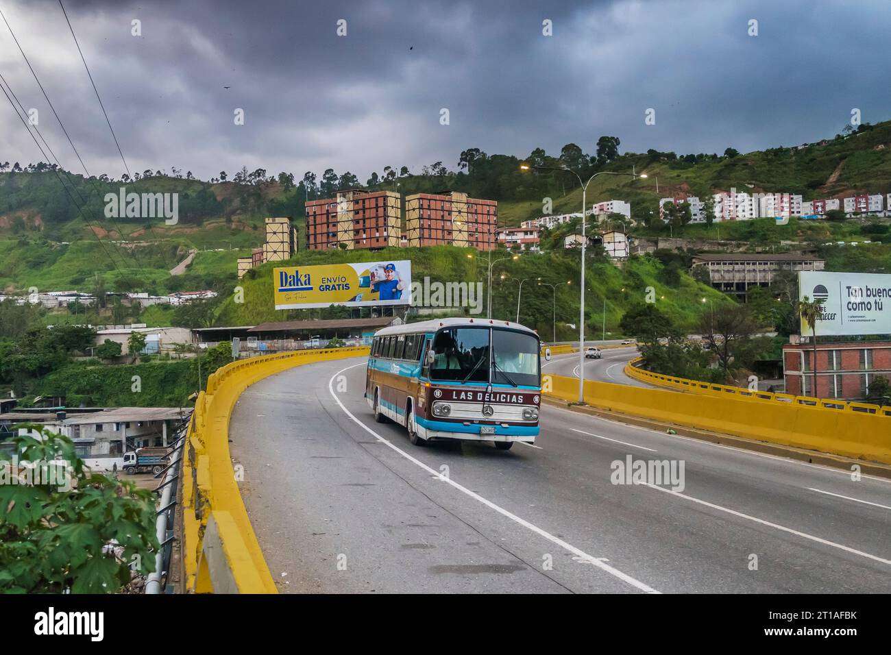 15.09.2022. Venezuela, Caracas. Mercedes O302 from Las Delicias on daily night service to Valera. Stock Photo