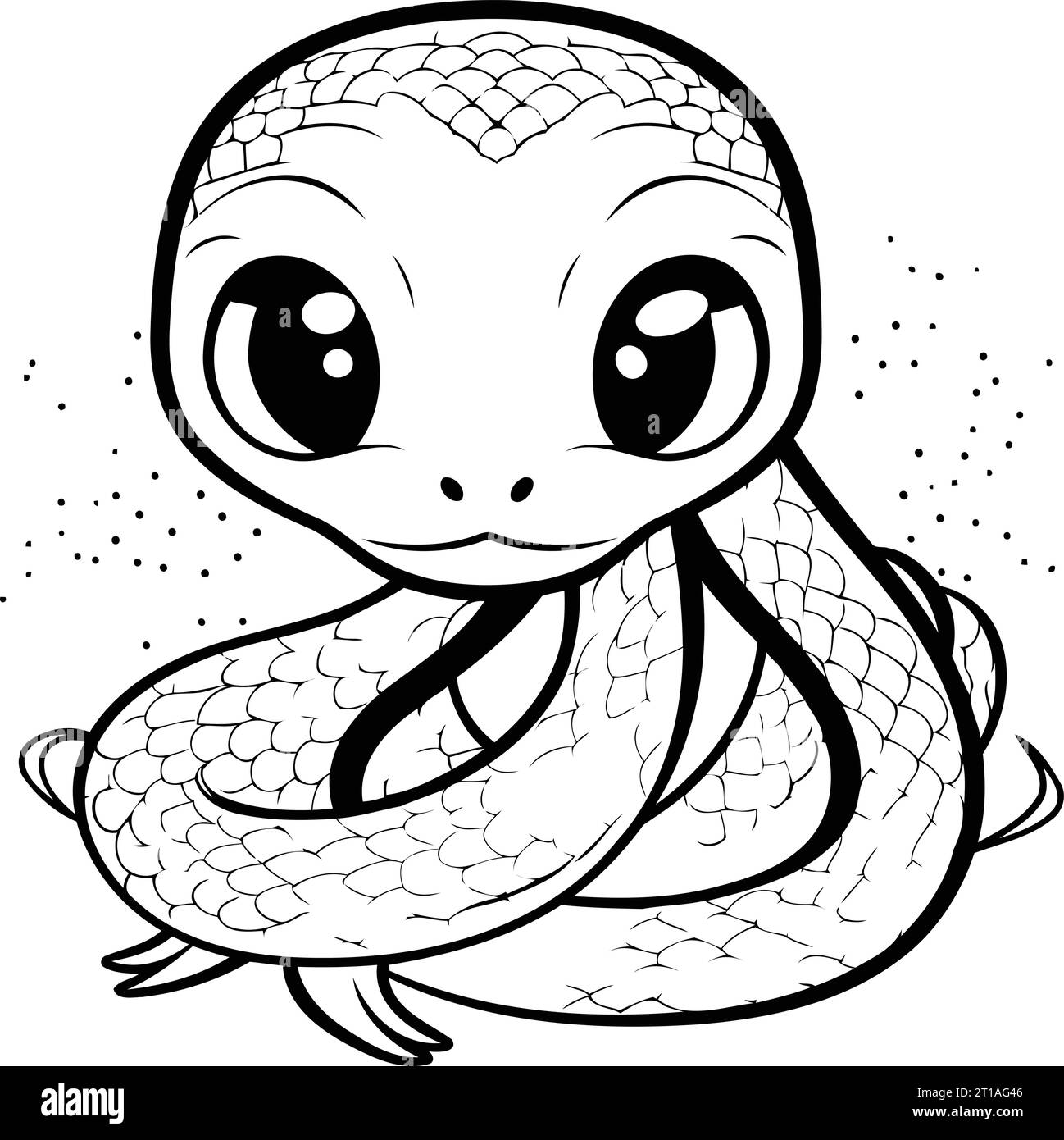 Coloring book for children. Cute snake. Vector illustration Stock ...