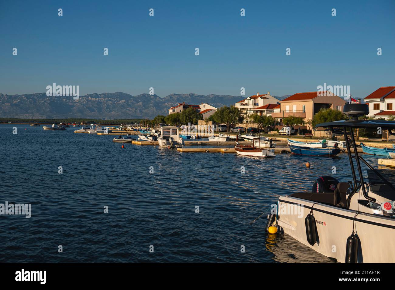 View on the harbour and city of Nin in Croatia Stock Photo