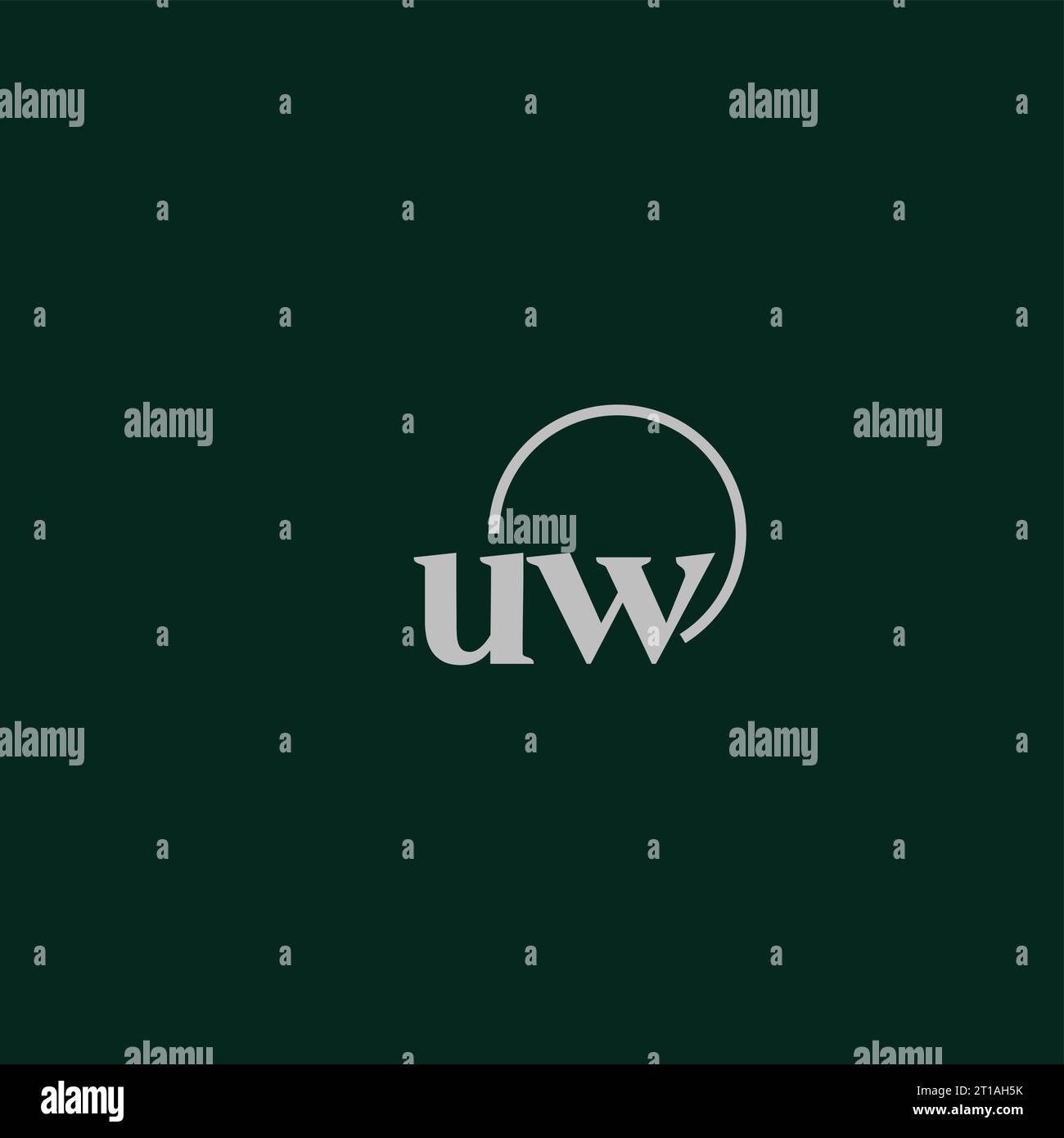 UW initials logo monogram design ideas Stock Vector