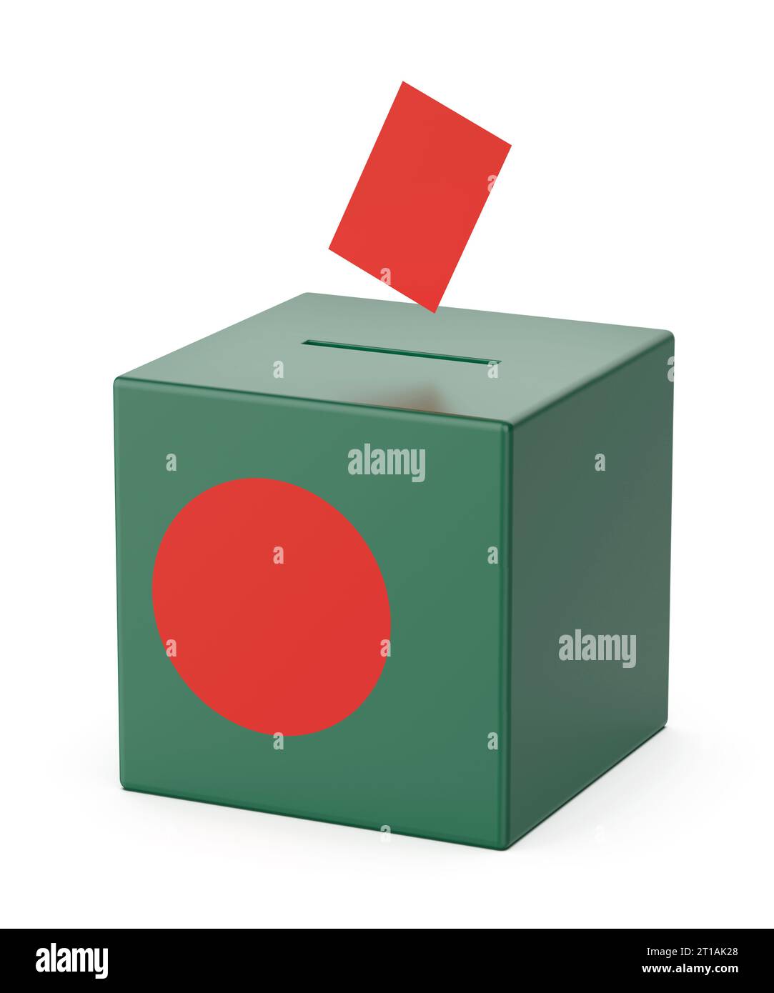 Ballot box with the flag of Bangladesh, concept image for election in