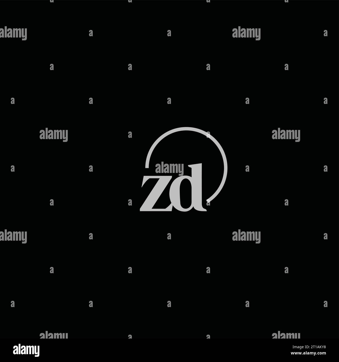 ZD initials logo monogram design ideas Stock Vector