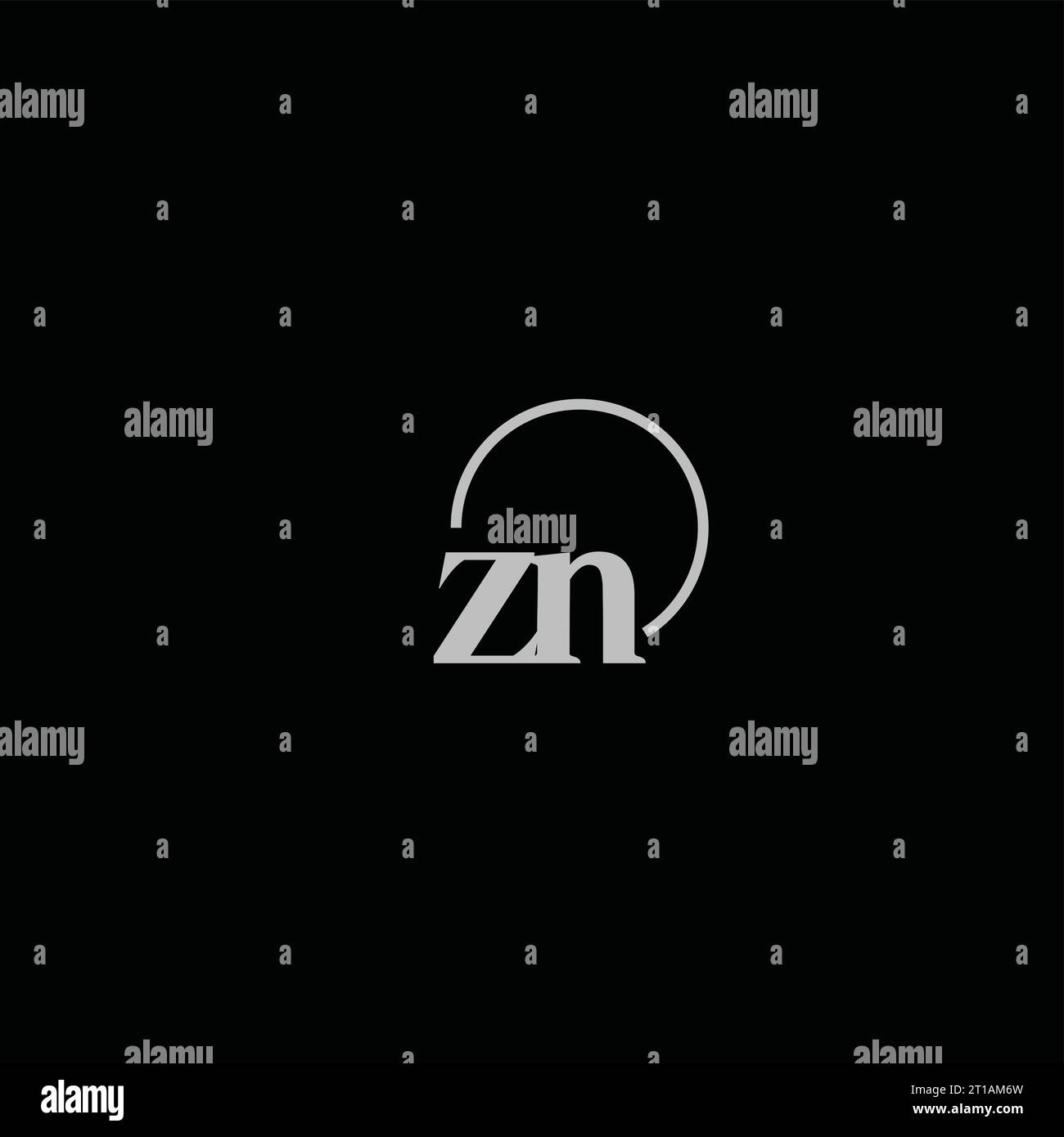 ZN initials logo monogram design ideas Stock Vector