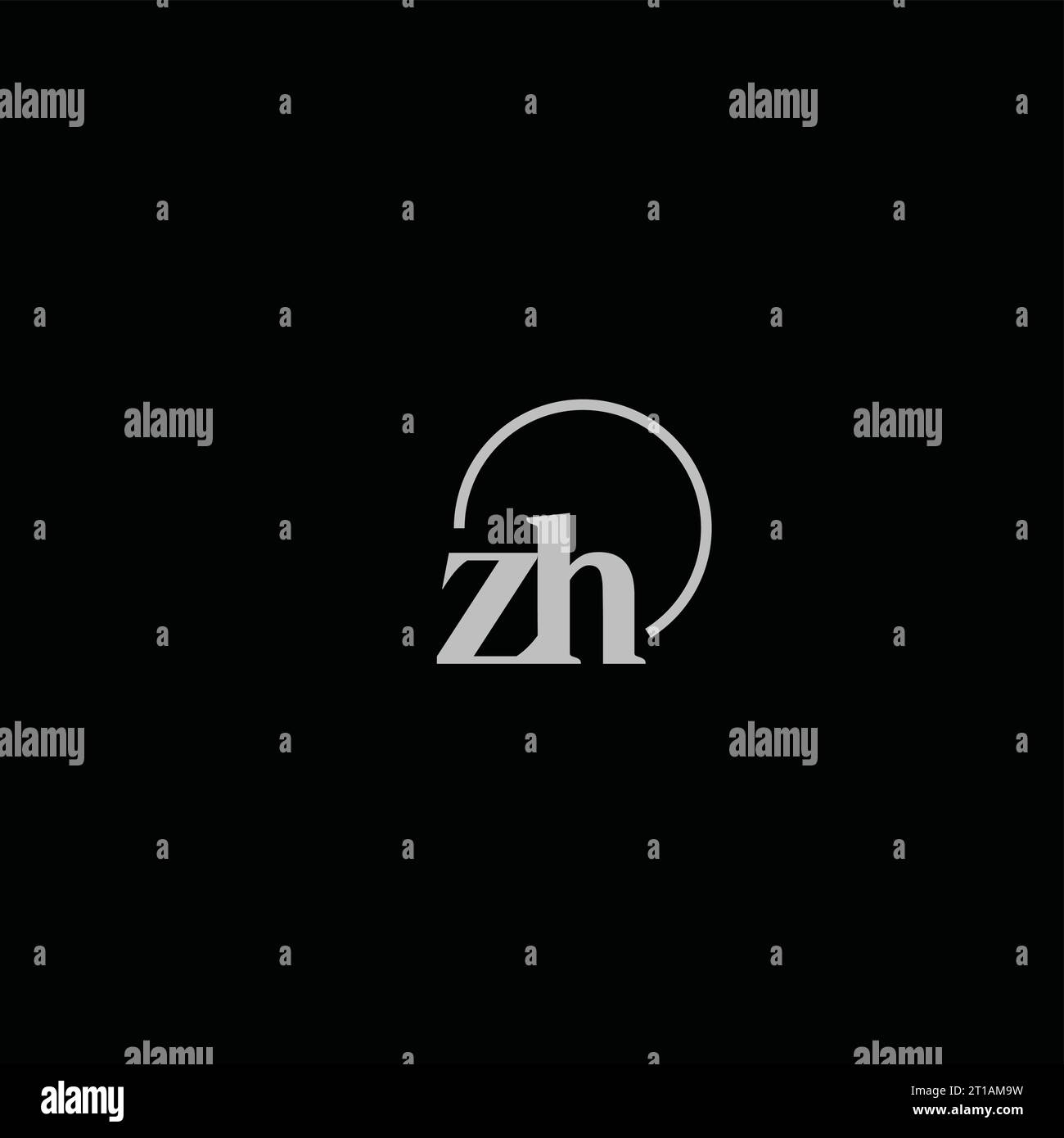 ZH initials logo monogram design ideas Stock Vector