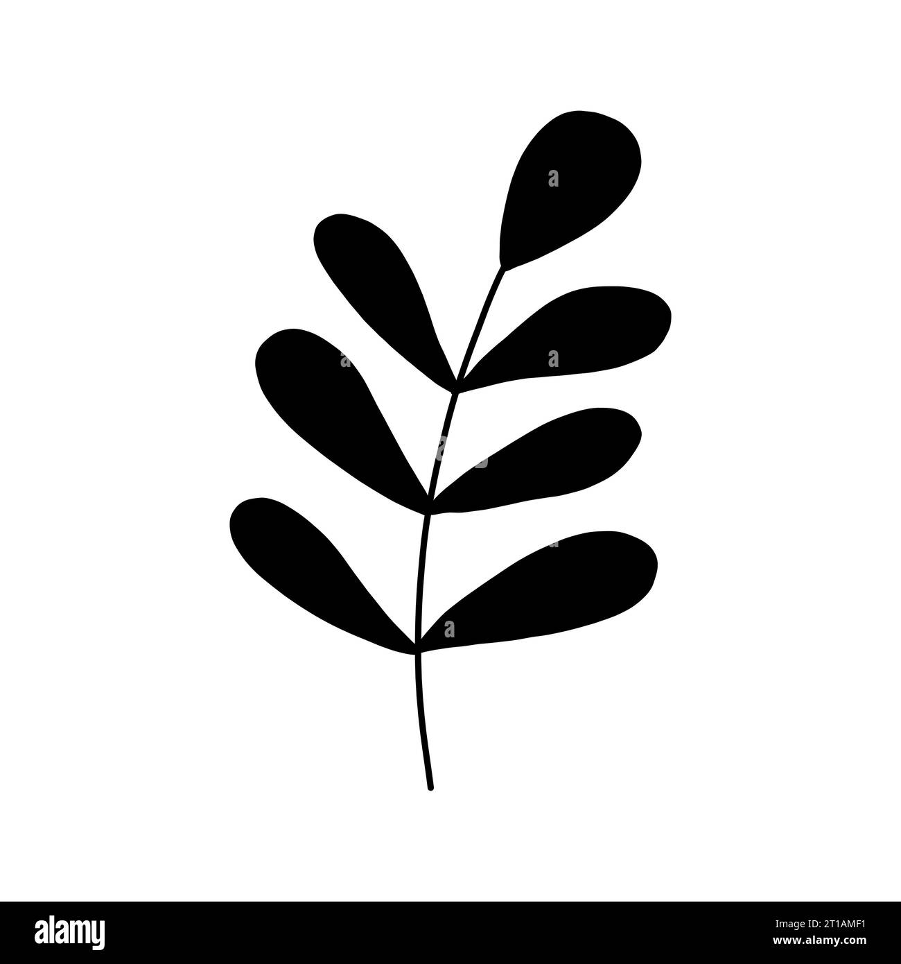 Leaves and twigs on an isolated white background Stock Vector Image ...
