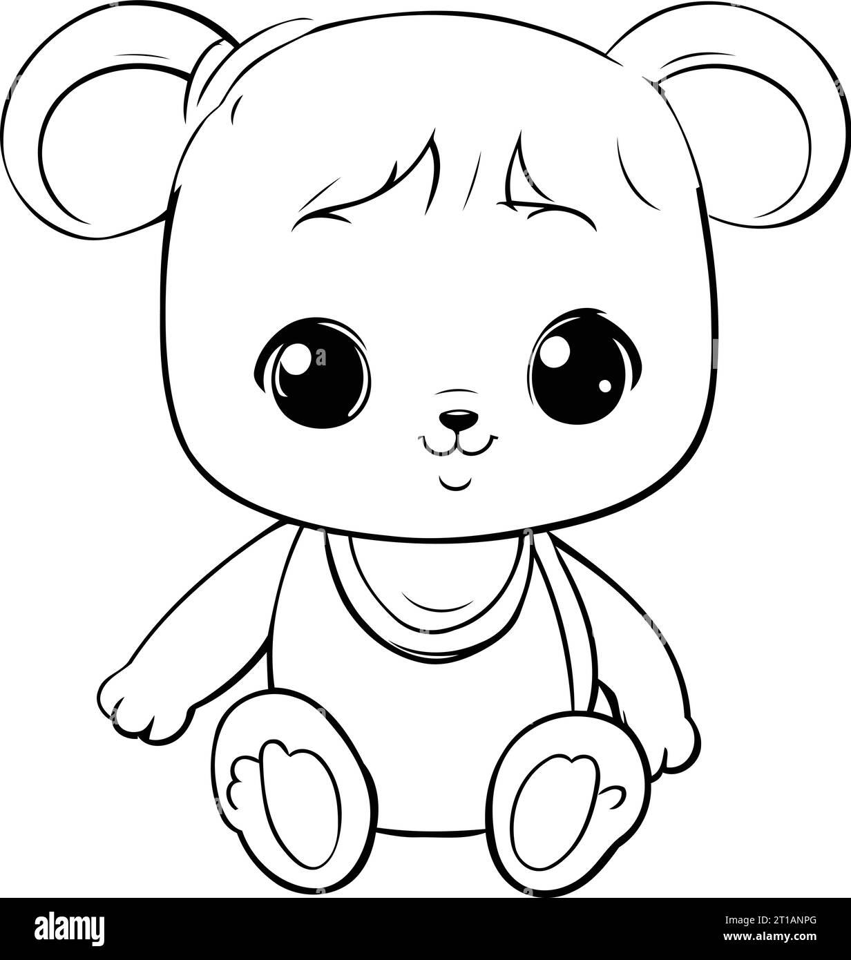 Cute little baby bear. Cartoon vector illustration isolated on white ...