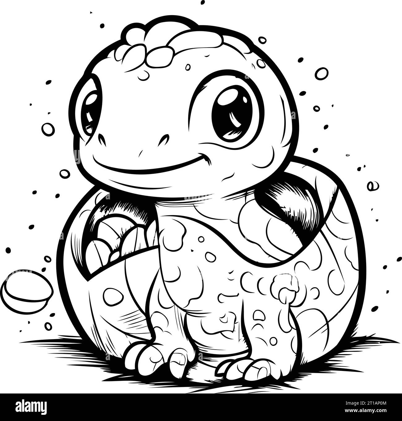 Frog   Black and White Cartoon Illustration for Coloring Book Stock Vector