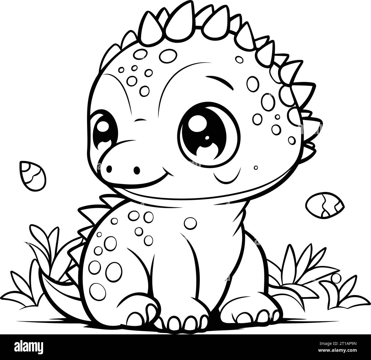 Cute baby dinosaur. Vector illustration. Coloring book for children ...