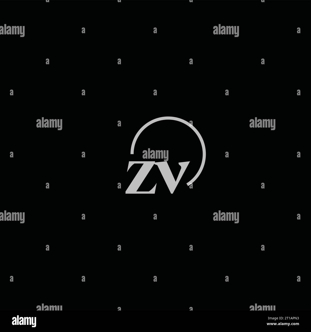 ZV initials logo monogram design ideas Stock Vector