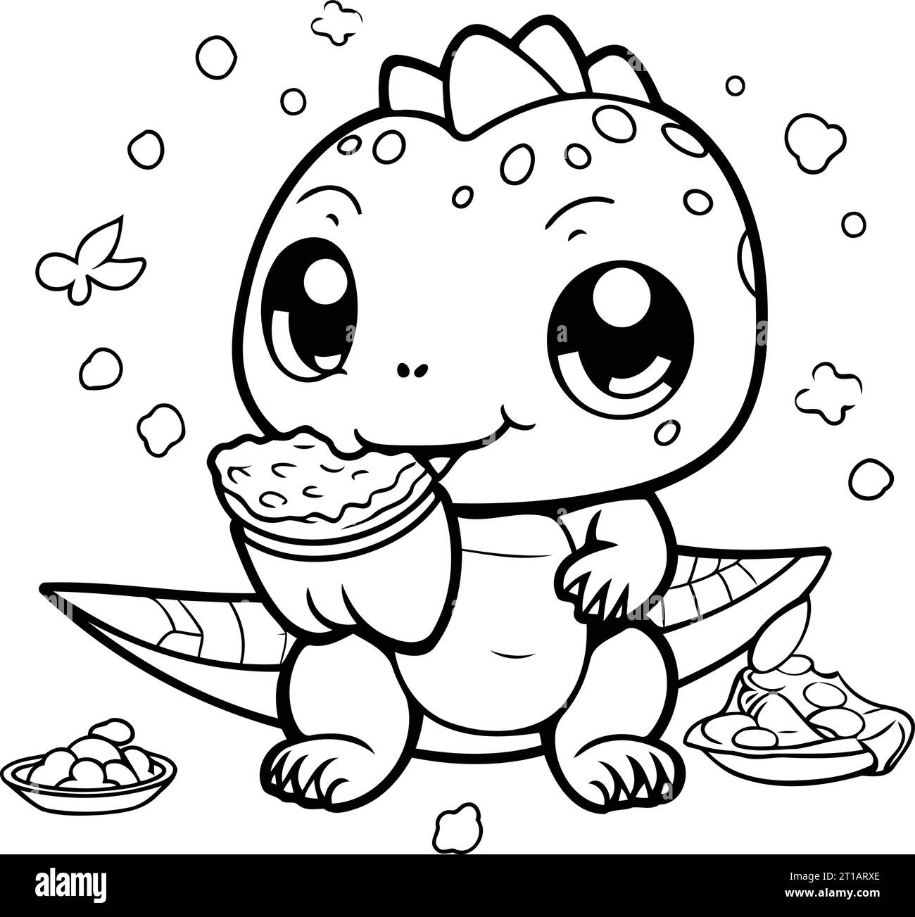 https://c8.alamy.com/comp/2T1ARXE/vector-illustration-of-a-cute-little-dinosaur-eating-rice-coloring-book-for-children-2T1ARXE.jpg