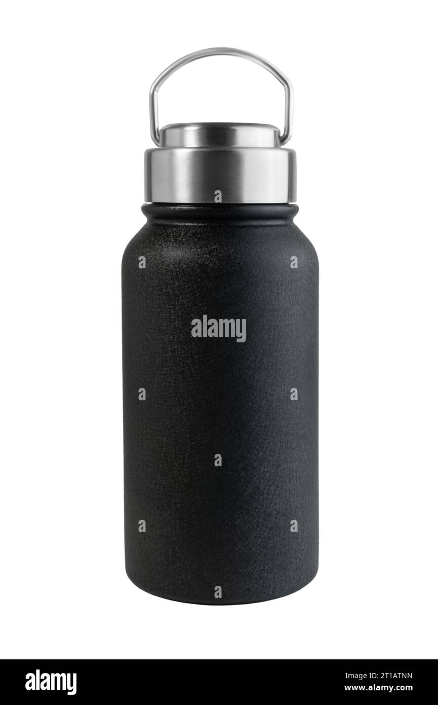 Top View Metallic Camping Thermos Beautiful Autumnal Background