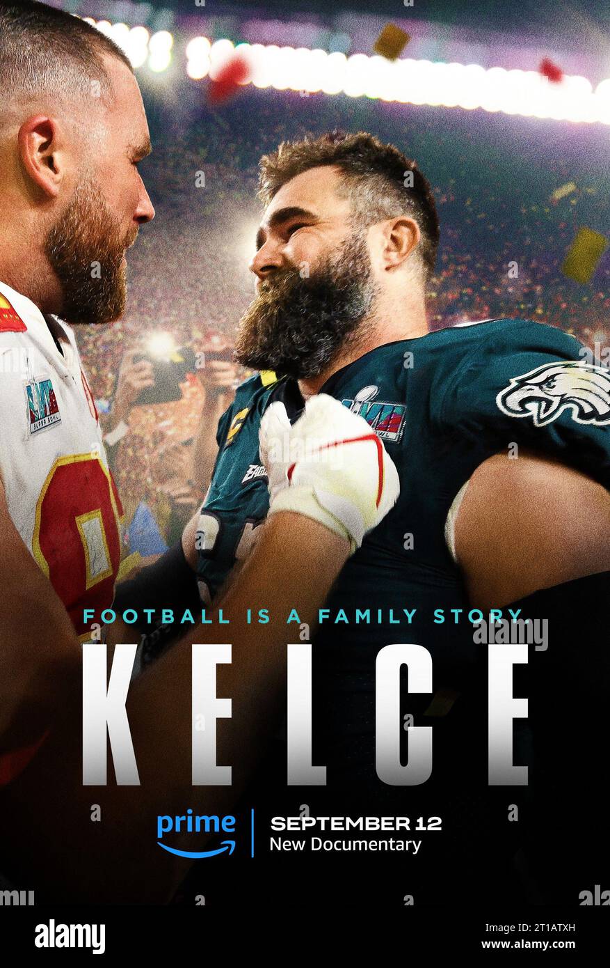 KELCE, US poster, from left Travis Kelce, Jason Kelce, 2023. © Amazon