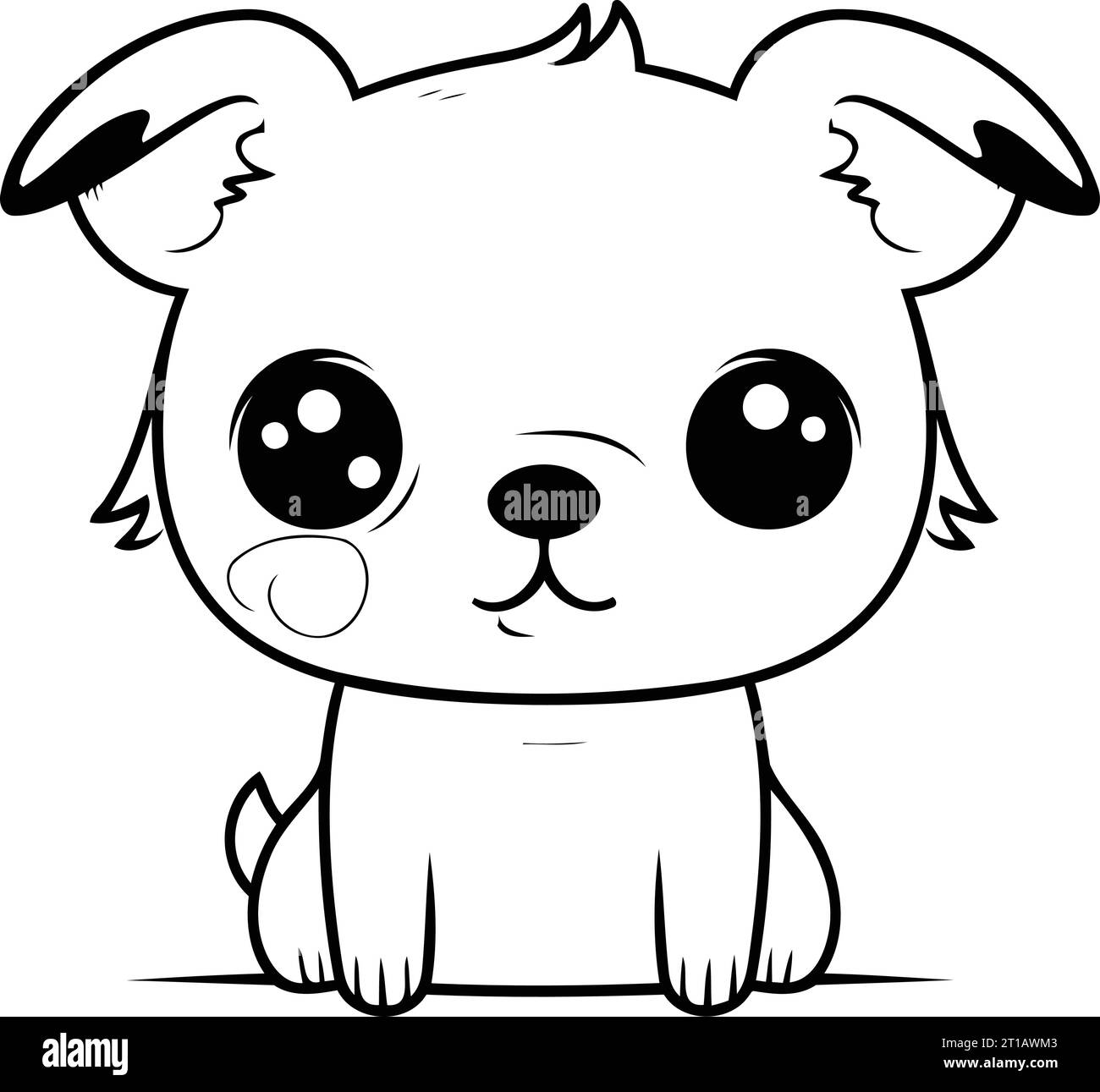 Cute Cartoon Dog Vector Illustration. Cute Animal Character Stock ...