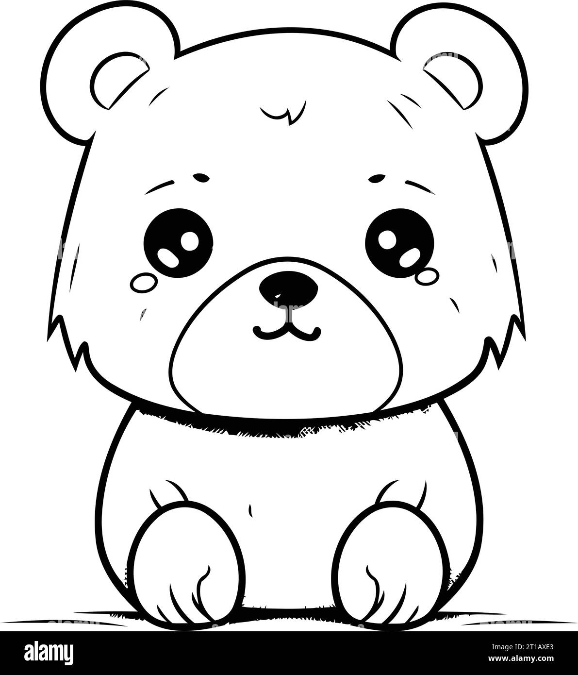 Cute cartoon bear on a white background. Vector illustration for