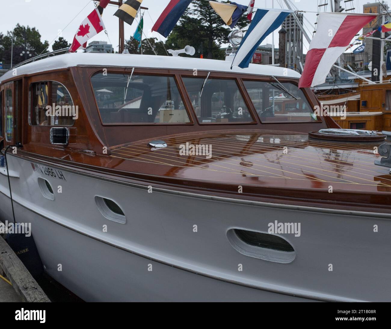 A prime example of one of the entries at  the annual Victoria Classic Boat Festival in Victoria Harbour, Victoria, BC Stock Photo