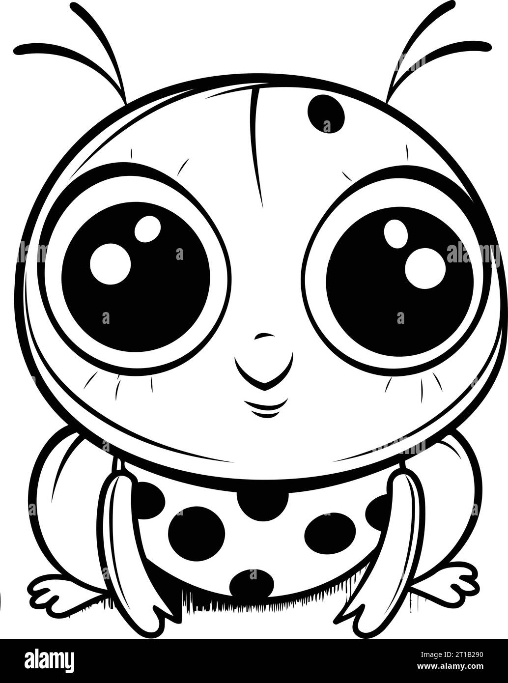 Cute Cartoon Frog Black And White Vector Illustration For Coloring Book Stock Vector Image