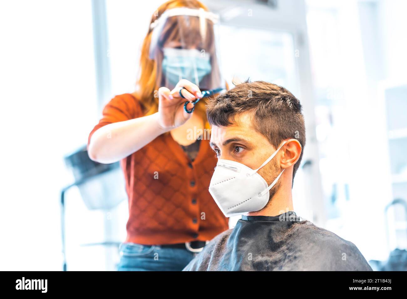 Opening of hairdressing salons after the coronavirus pandemic, covid19