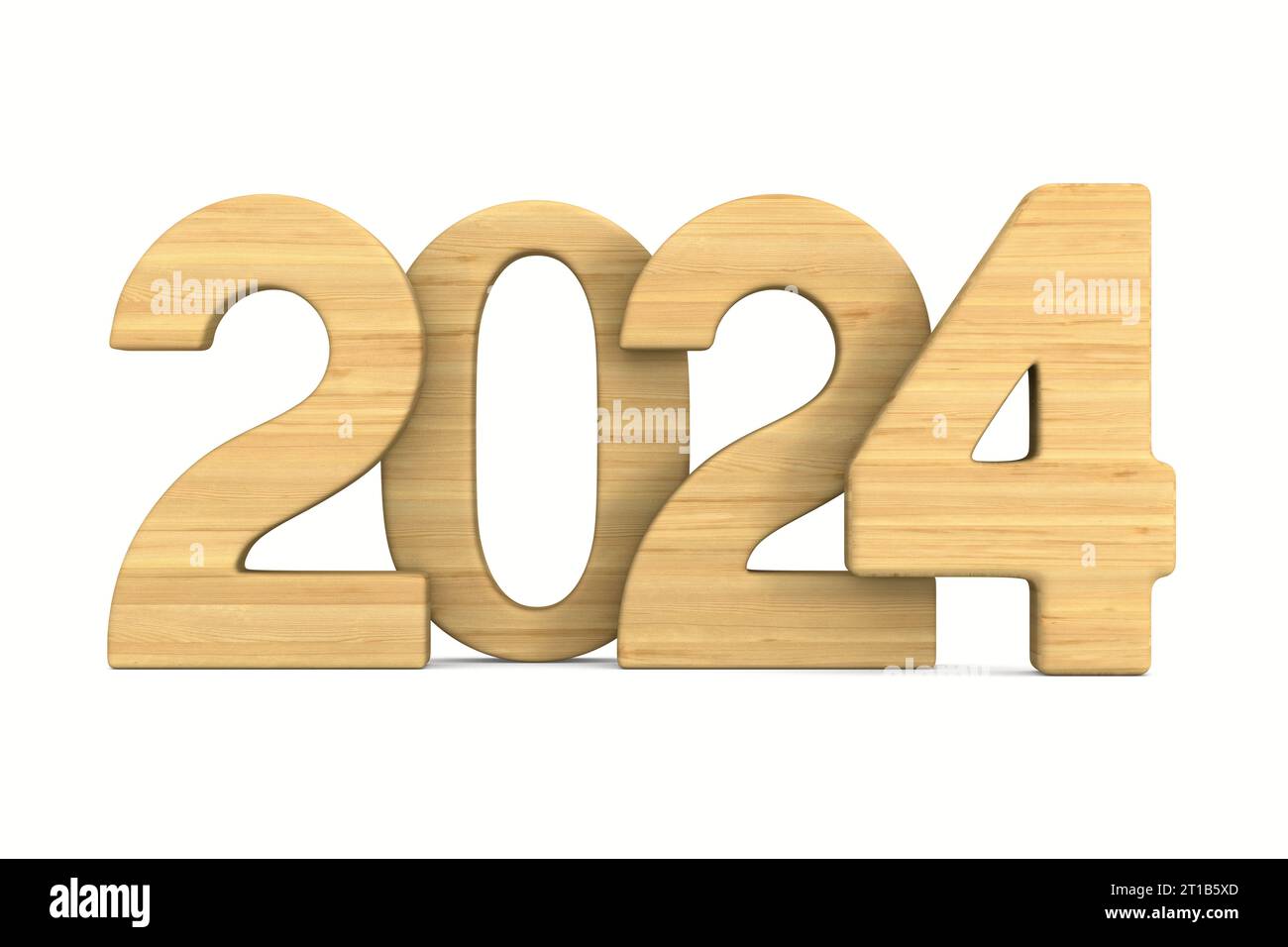 2024 new year on white background. Isolated 3D illustration Stock Photo