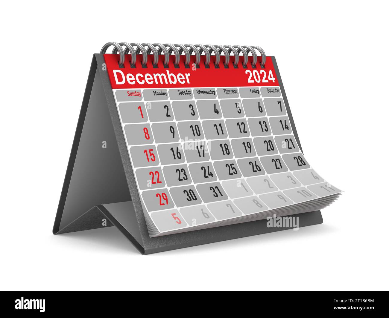 2024 year. Calendar for December. Isolated 3D illustration Stock Photo