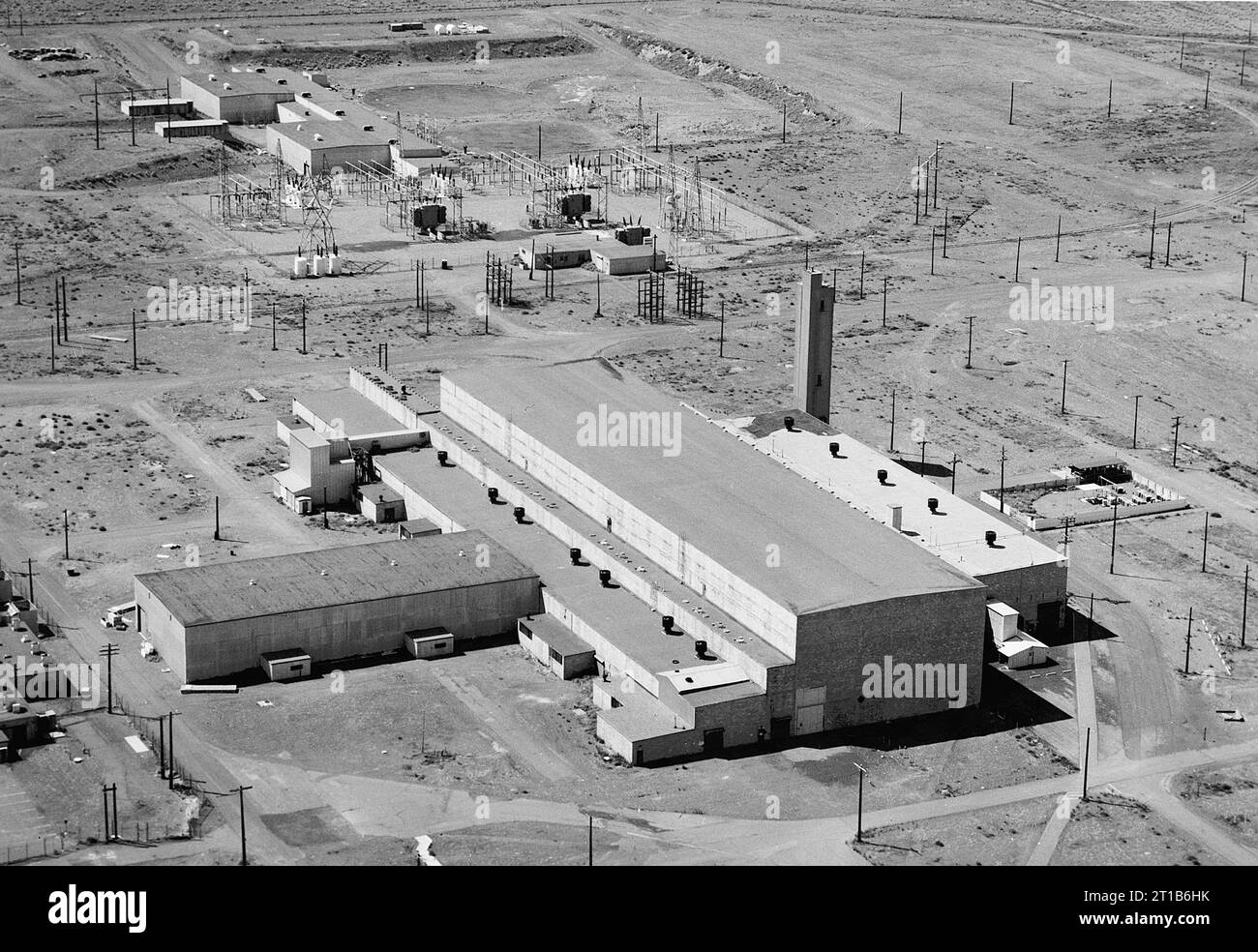D-Reactor complex, Area 100-D, constructed during Manhattan Project and World War II, Richland, Benton County, Washington, USA, Historic American Engineering Record Stock Photo