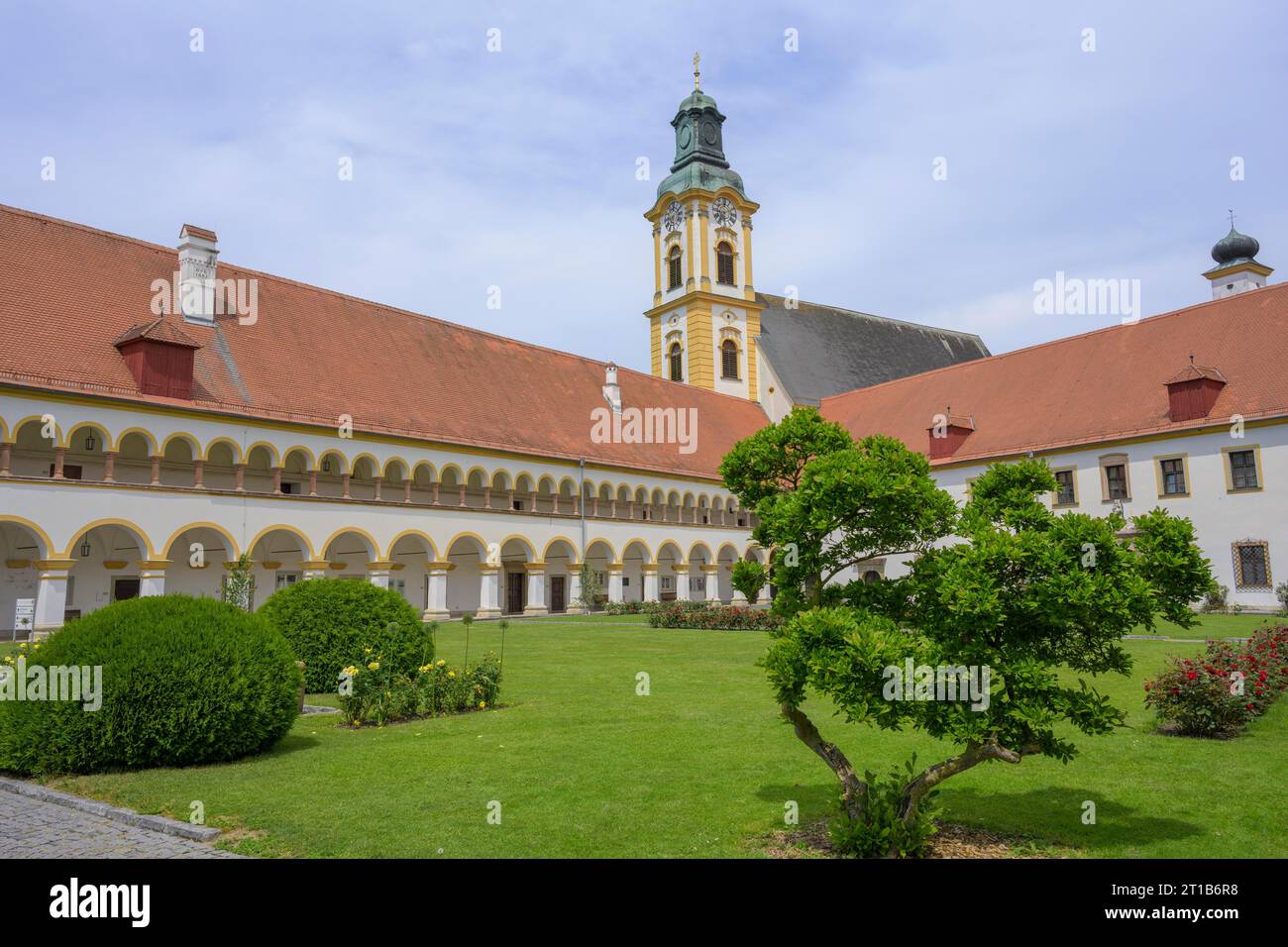 Inner courtyard monastery, Reichersberg, Upper Austria, Austria Stock Photo