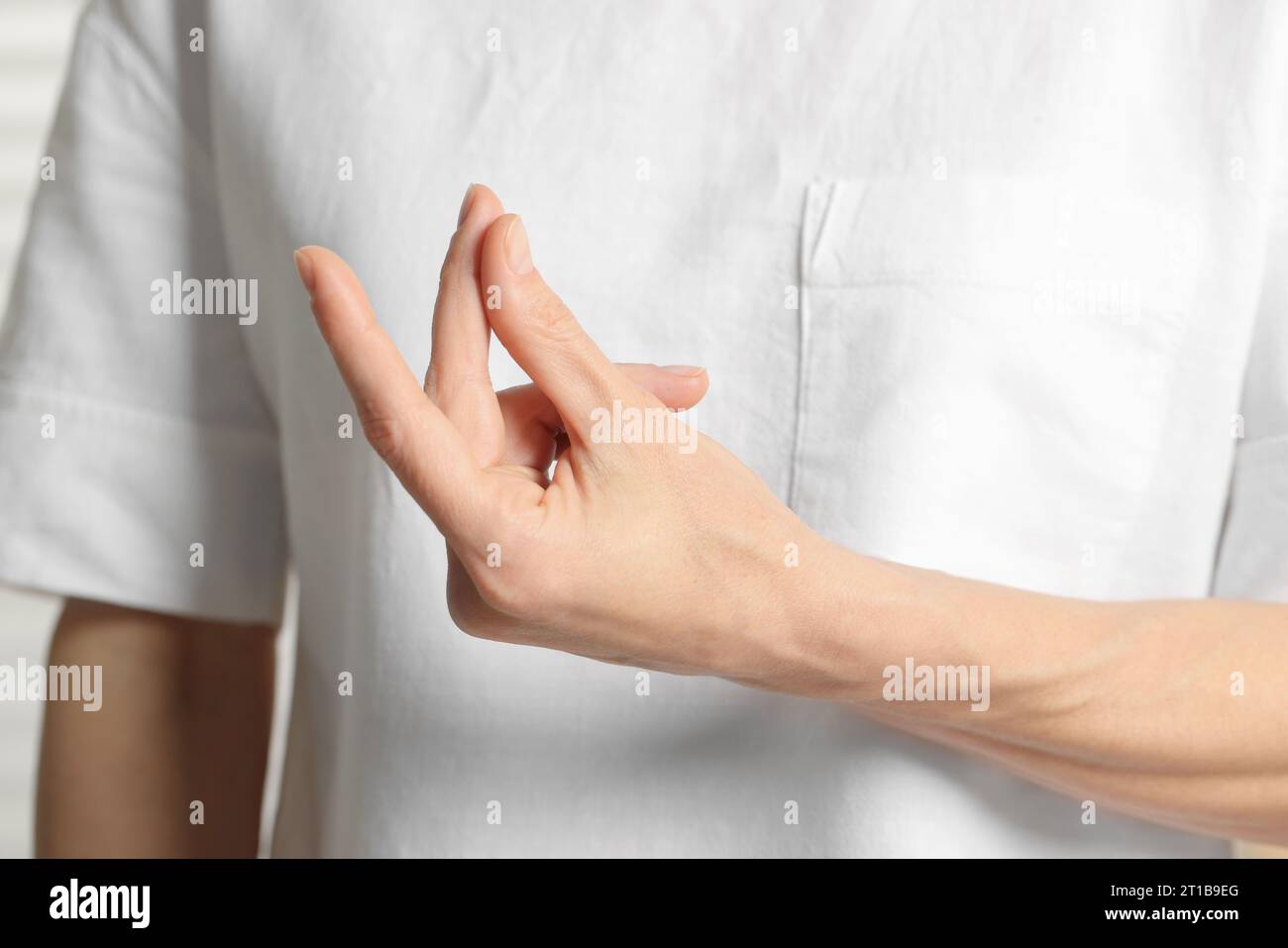 Closeup of woman snapping her fingers. Bad habit Stock Photo Alamy