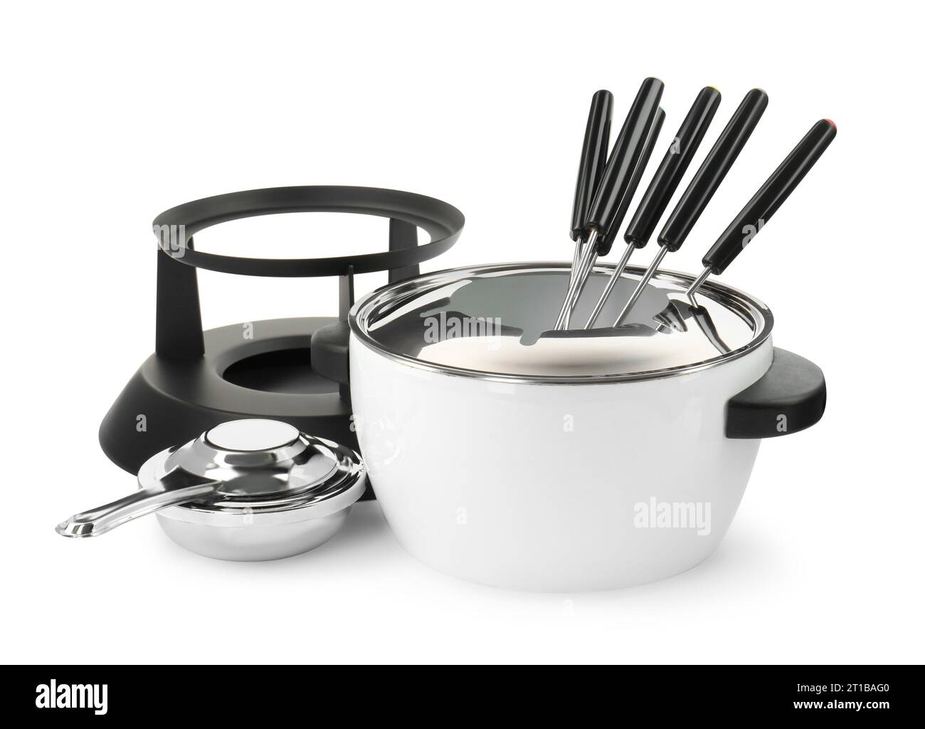 Fondue set isolated on white. Kitchen equipment Stock Photo Alamy