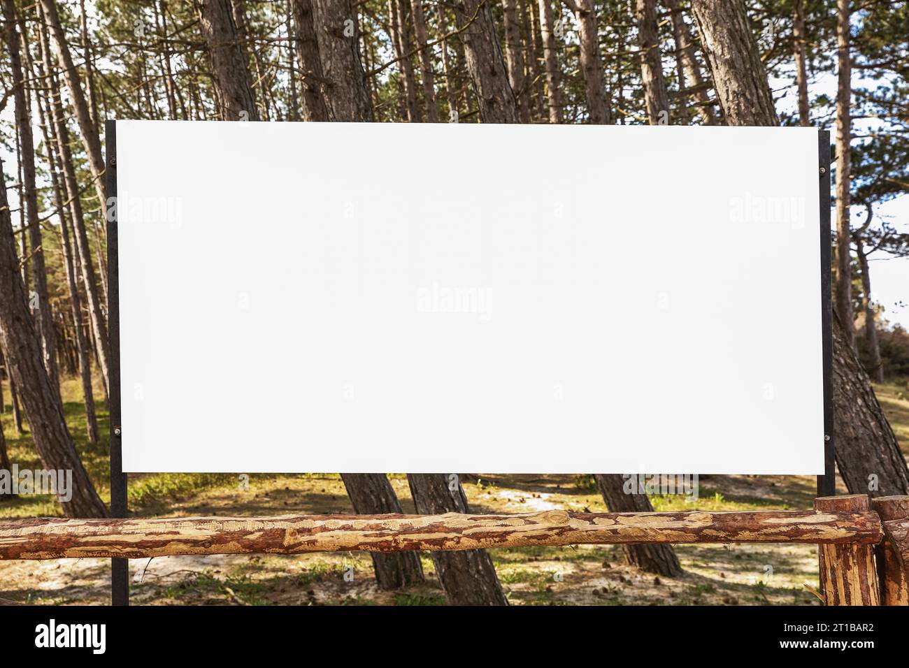 Empty signboard in park. Mock-up for design Stock Photo - Alamy