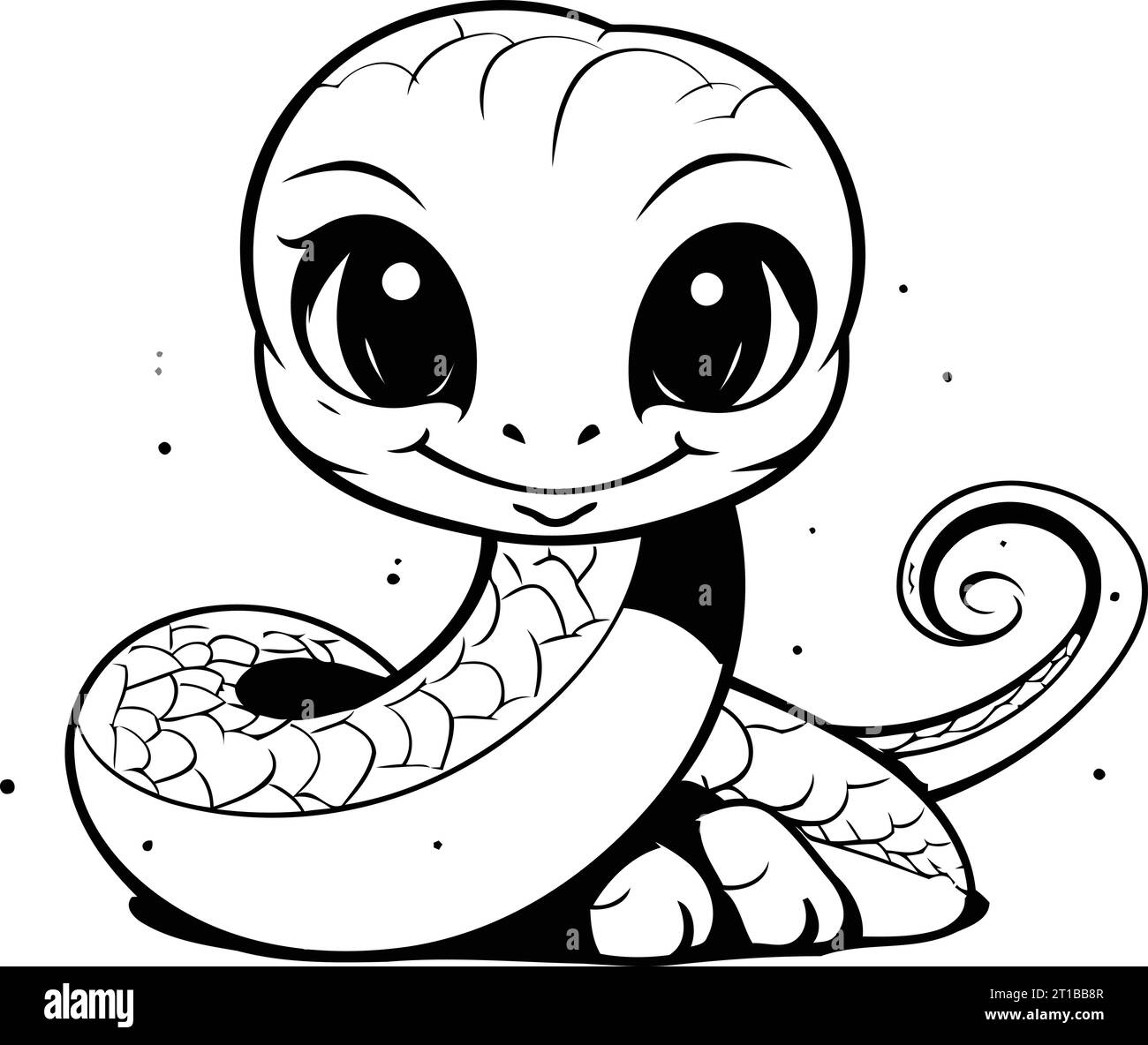 Cute cartoon snake. Vector illustration isolated on a white background ...