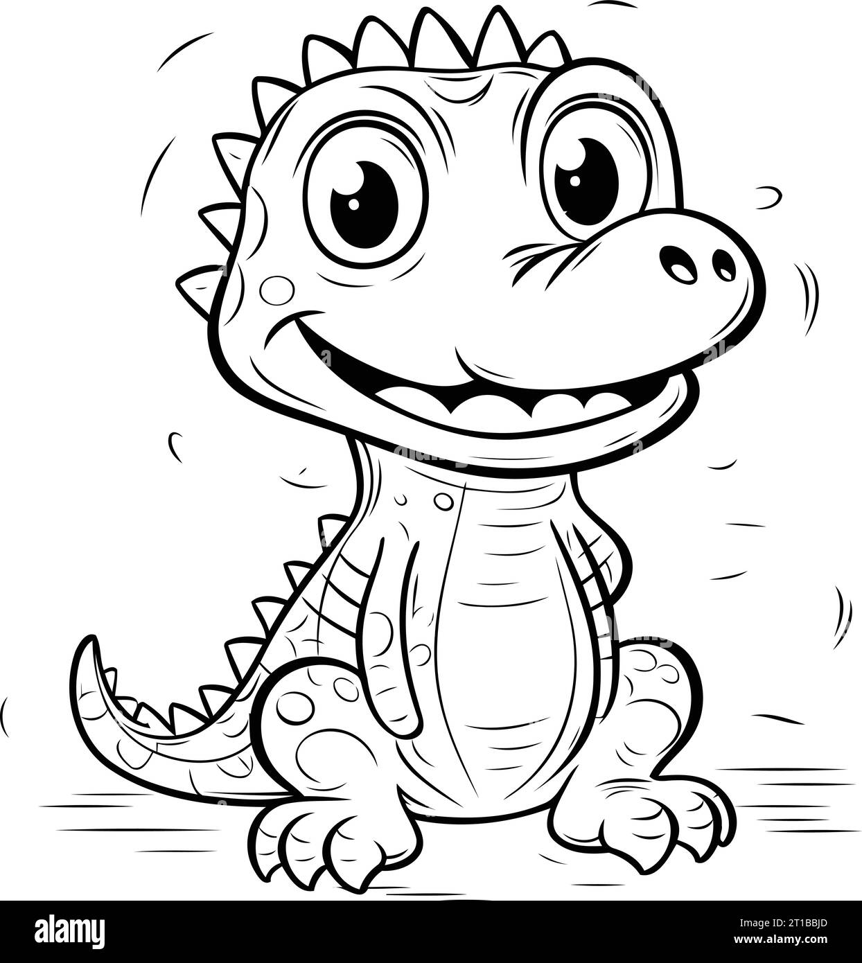 Illustration of Cute Baby Dinosaur Cartoon Character for Coloring Book ...