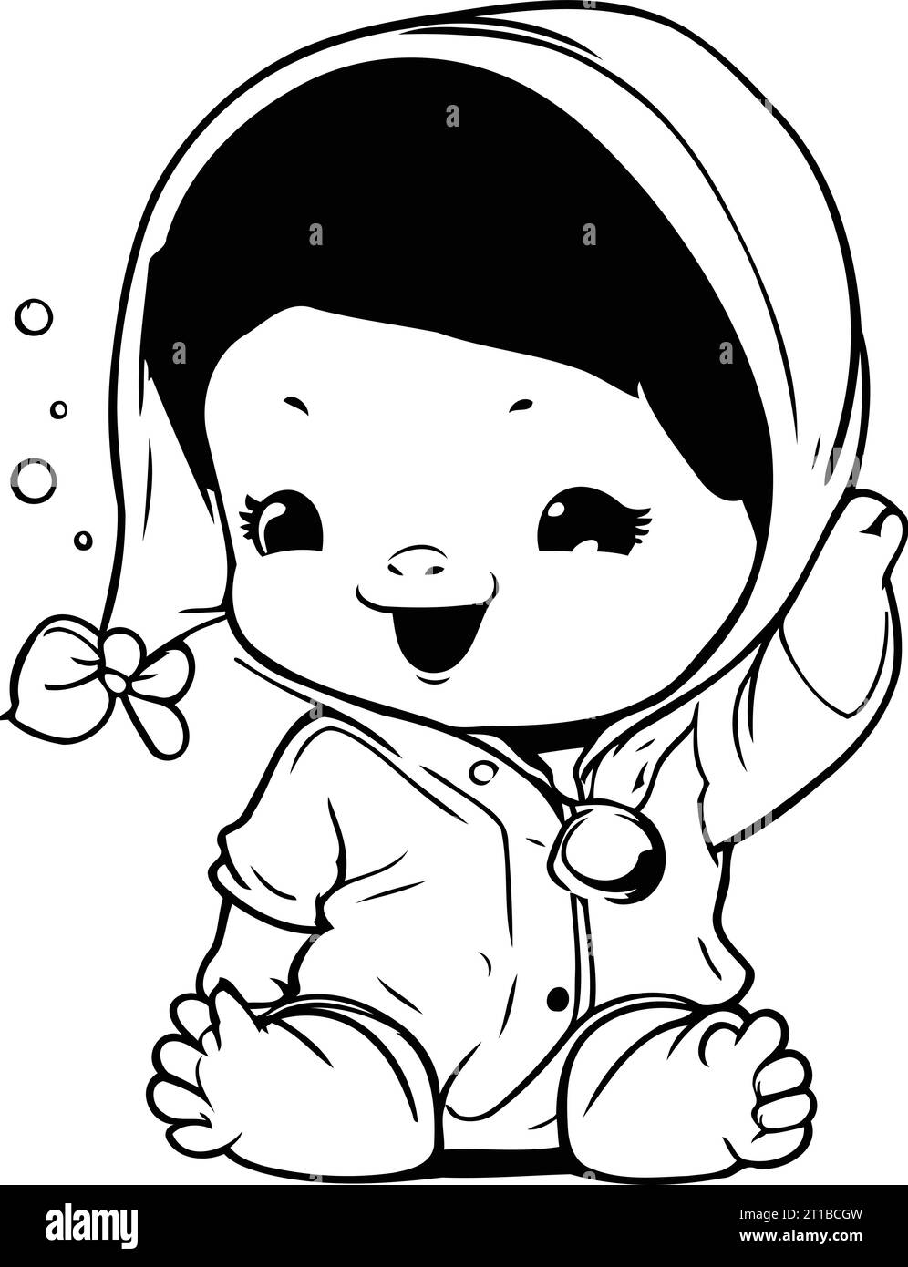 Cute Cartoon Girl In A Bathrobe Vector Illustration Isolated On White Background Stock Vector 