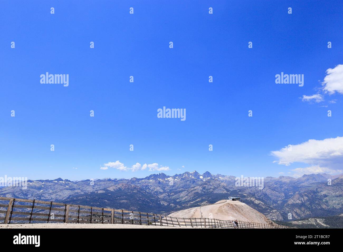 A vast view from the top of Mammoth mountain in Mammoth Lakes, California during a summer time. Stock Photo