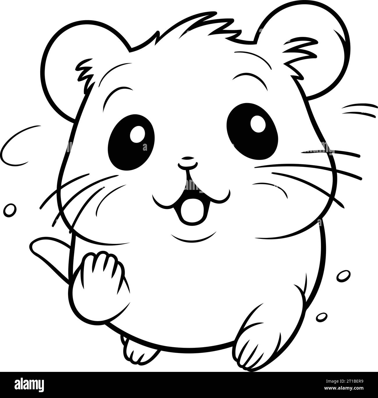 Illustration of a Cute Hamster Cartoon Character Coloring Book Stock ...