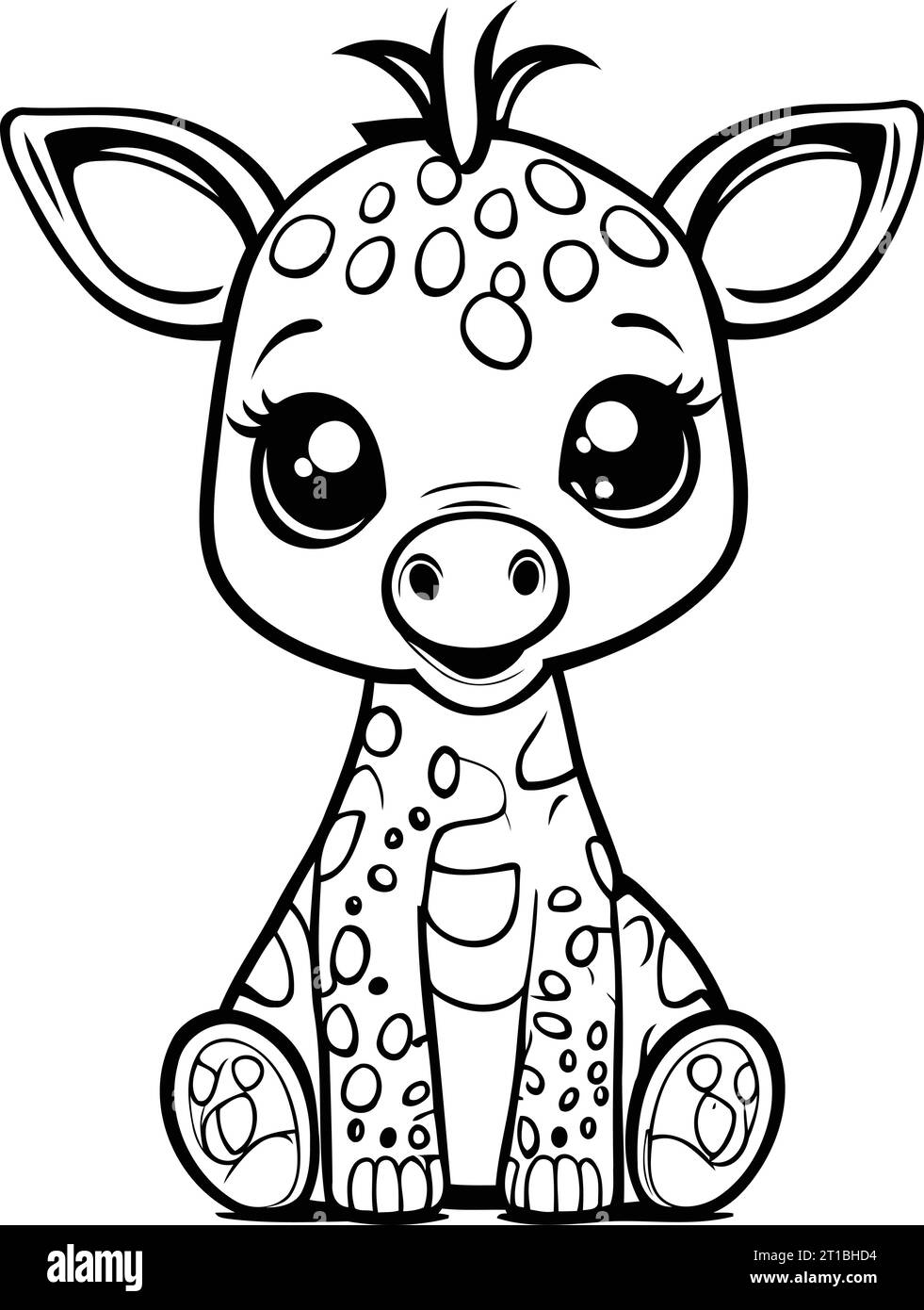 Coloring book for children. Giraffe. Coloring page. Stock Vector