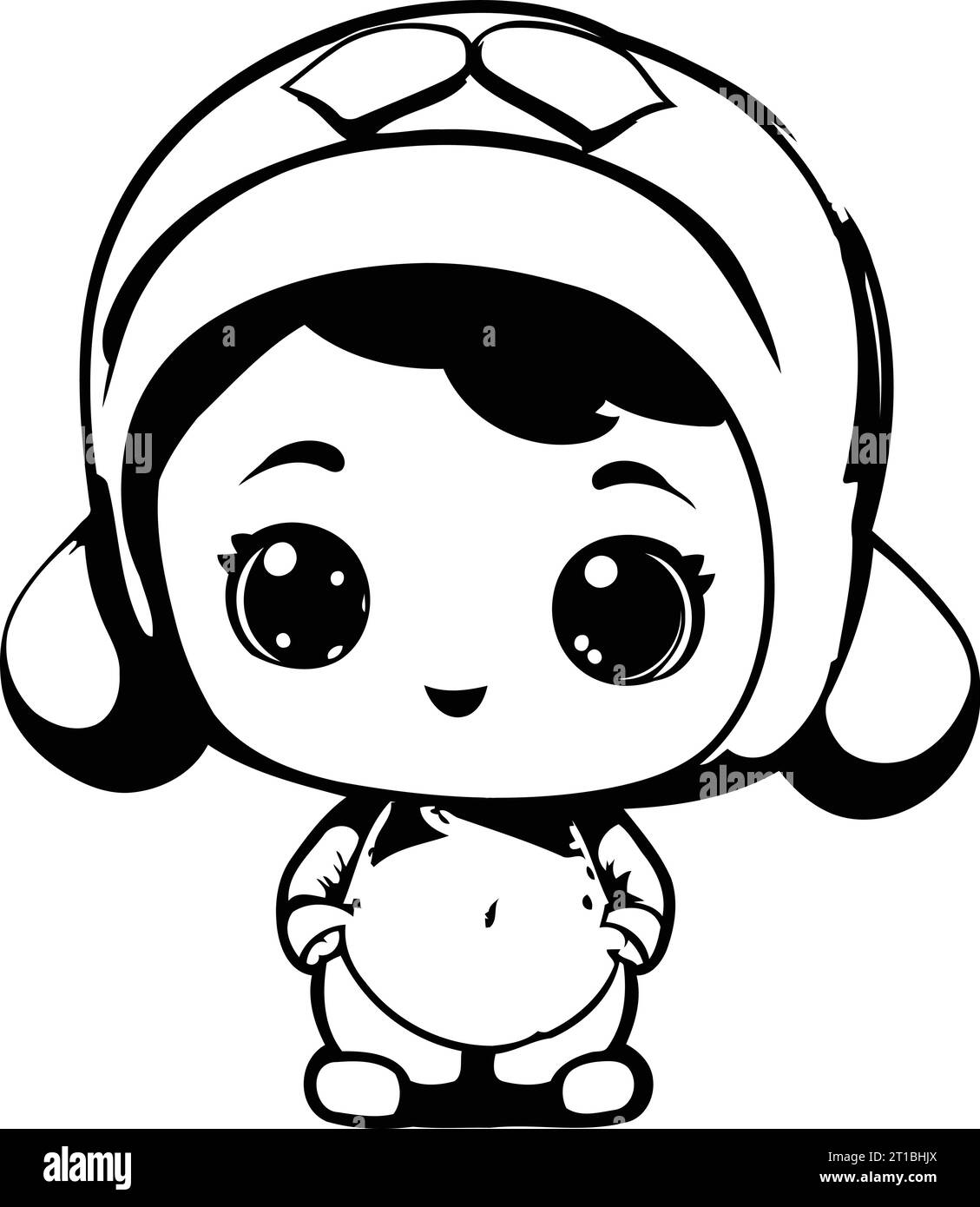 cute little boy wearing helmet and astronaut costume. vector illustration design Stock Vector