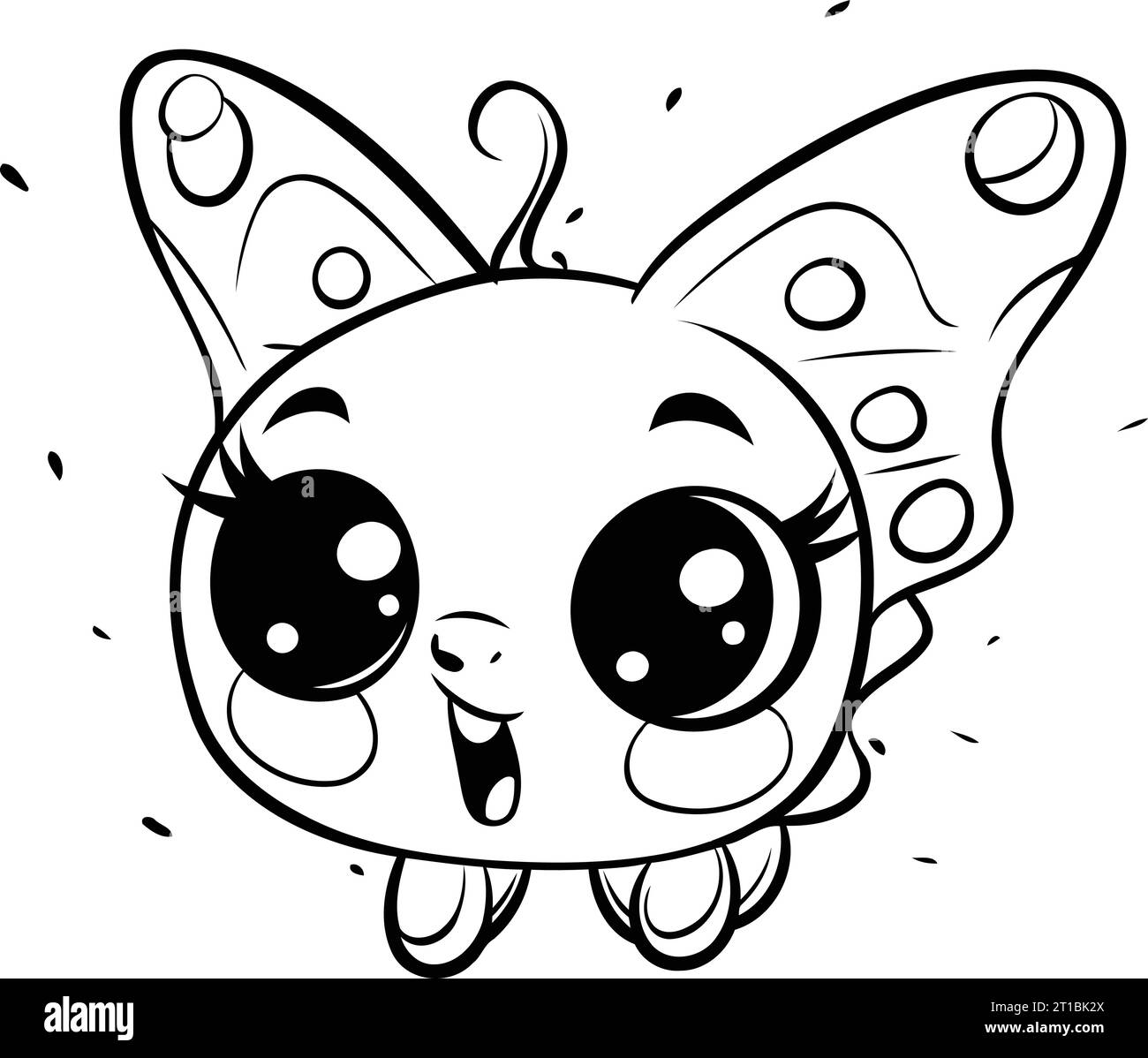 Cute cartoon butterfly. Vector illustration isolated on a white background. Stock Vector