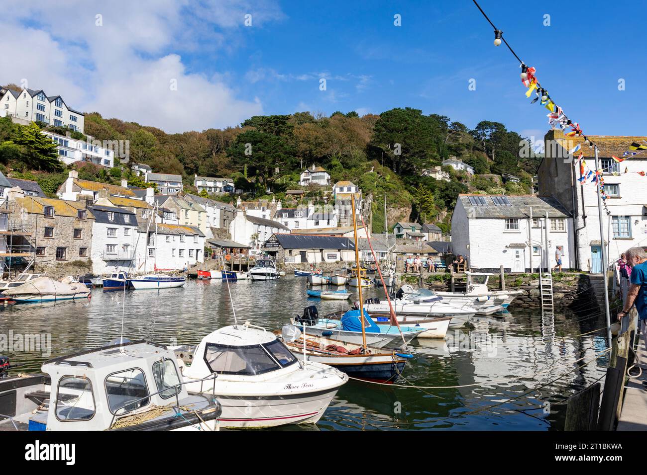 Sept 2023, Polperro fishing village and community on the Cornish coast, sunny autumn day,Cornwall,England,UK Stock Photo