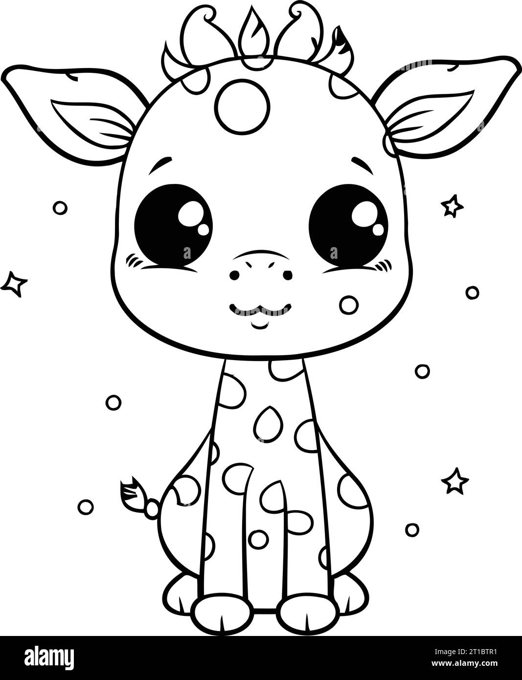 cute little giraffe baby kawaii character vector illustration design