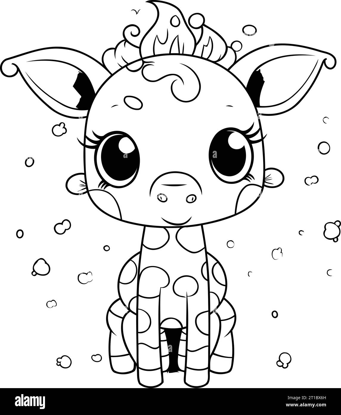 Coloring Page Outline Of Cute Baby Giraffe Vector Illustration Stock Vector