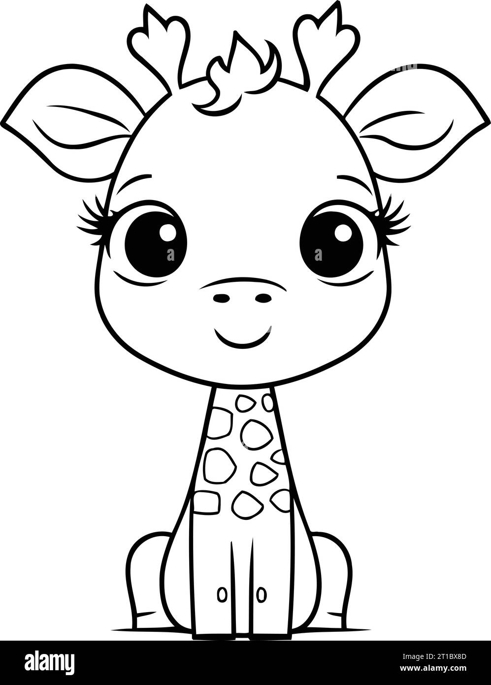 Cute Cartoon Giraffe. Coloring book for children. Vector illustration Stock Vector
