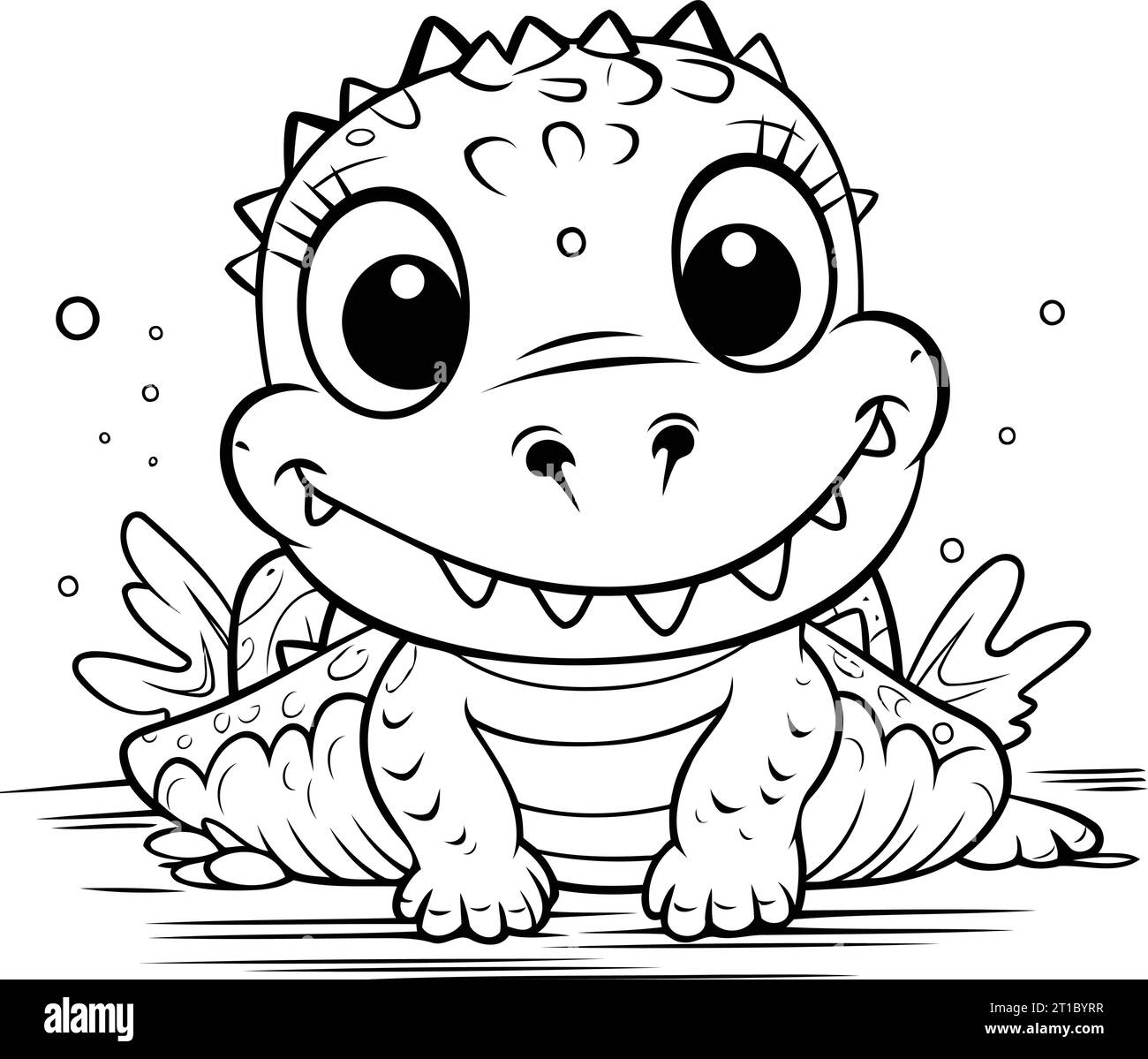 Cute baby dinosaur. Vector illustration. Coloring book for children ...